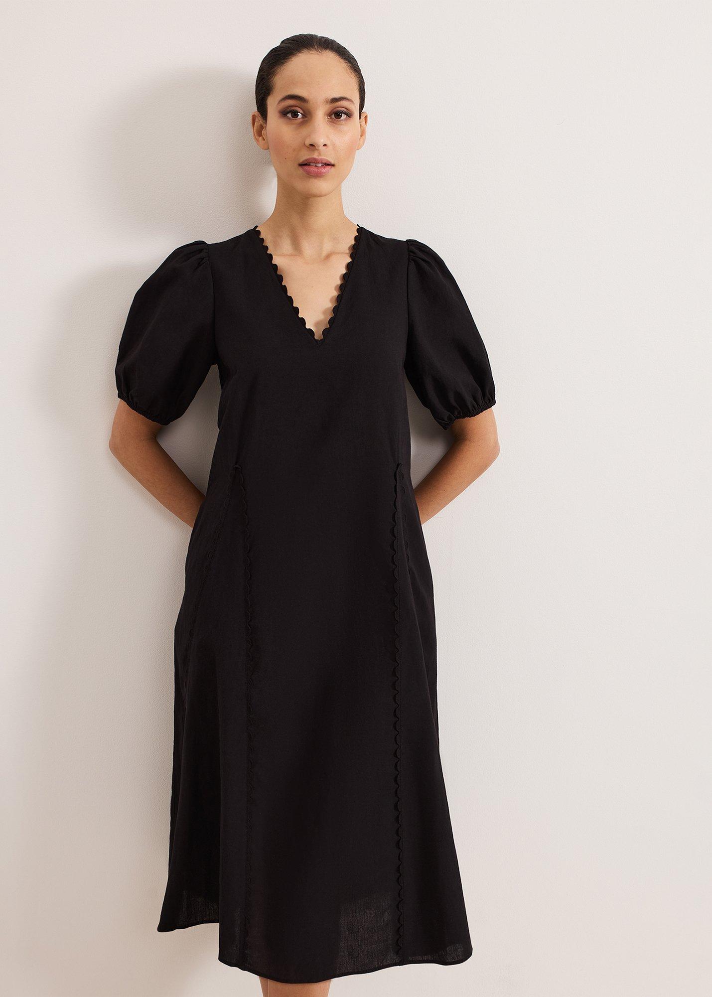${product-id}-Milly Linen Dress-Black-${view-type}