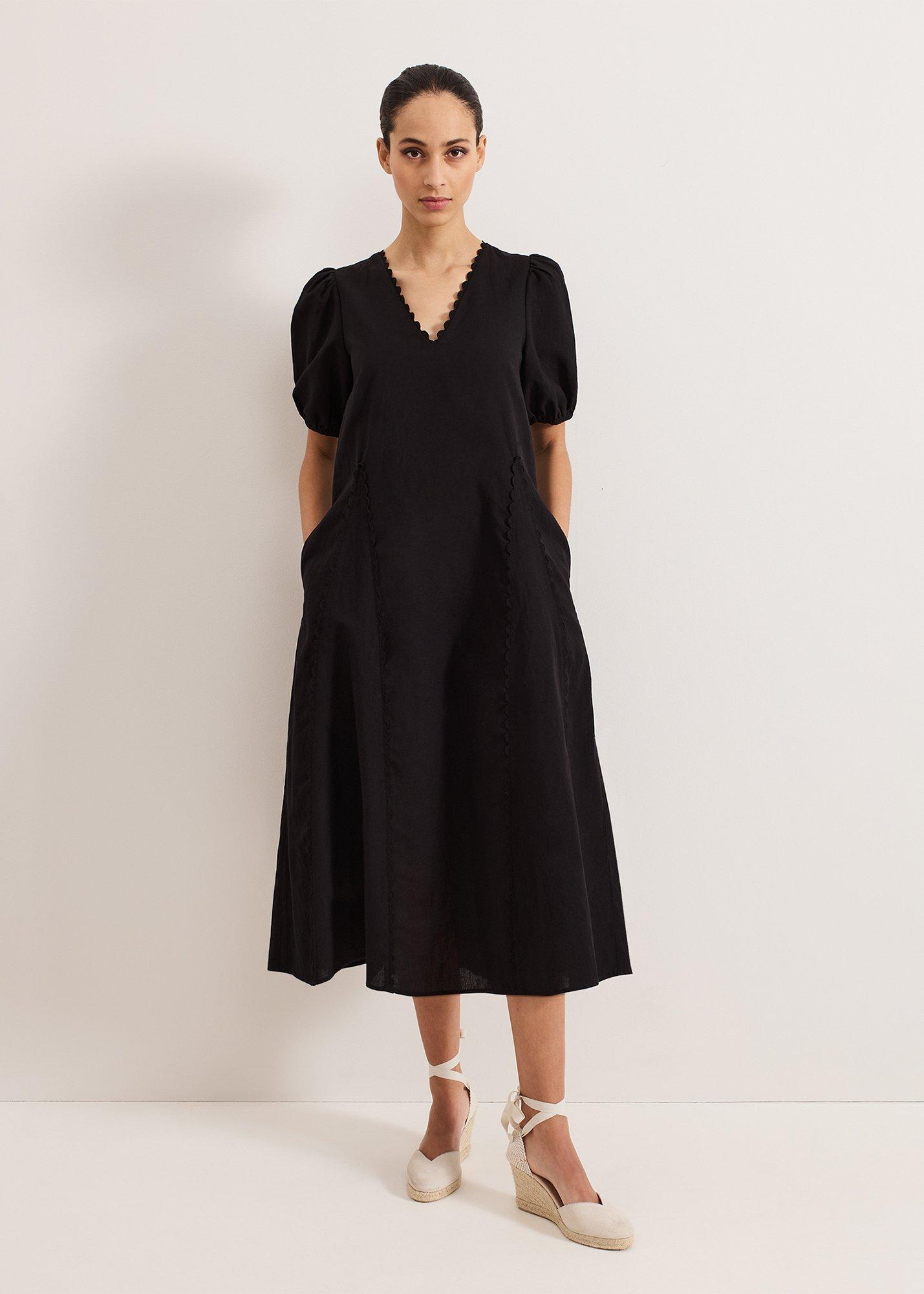${product-id}-Milly Linen Dress-Black-${view-type}