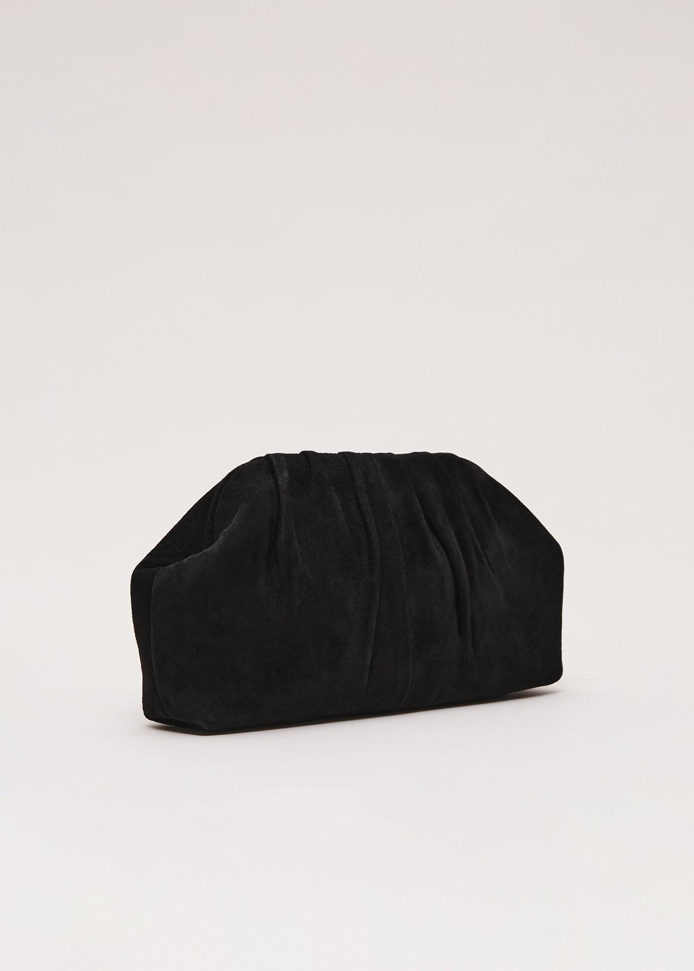 ${product-id}- Suede Clutch Bag-Black-${view-type}