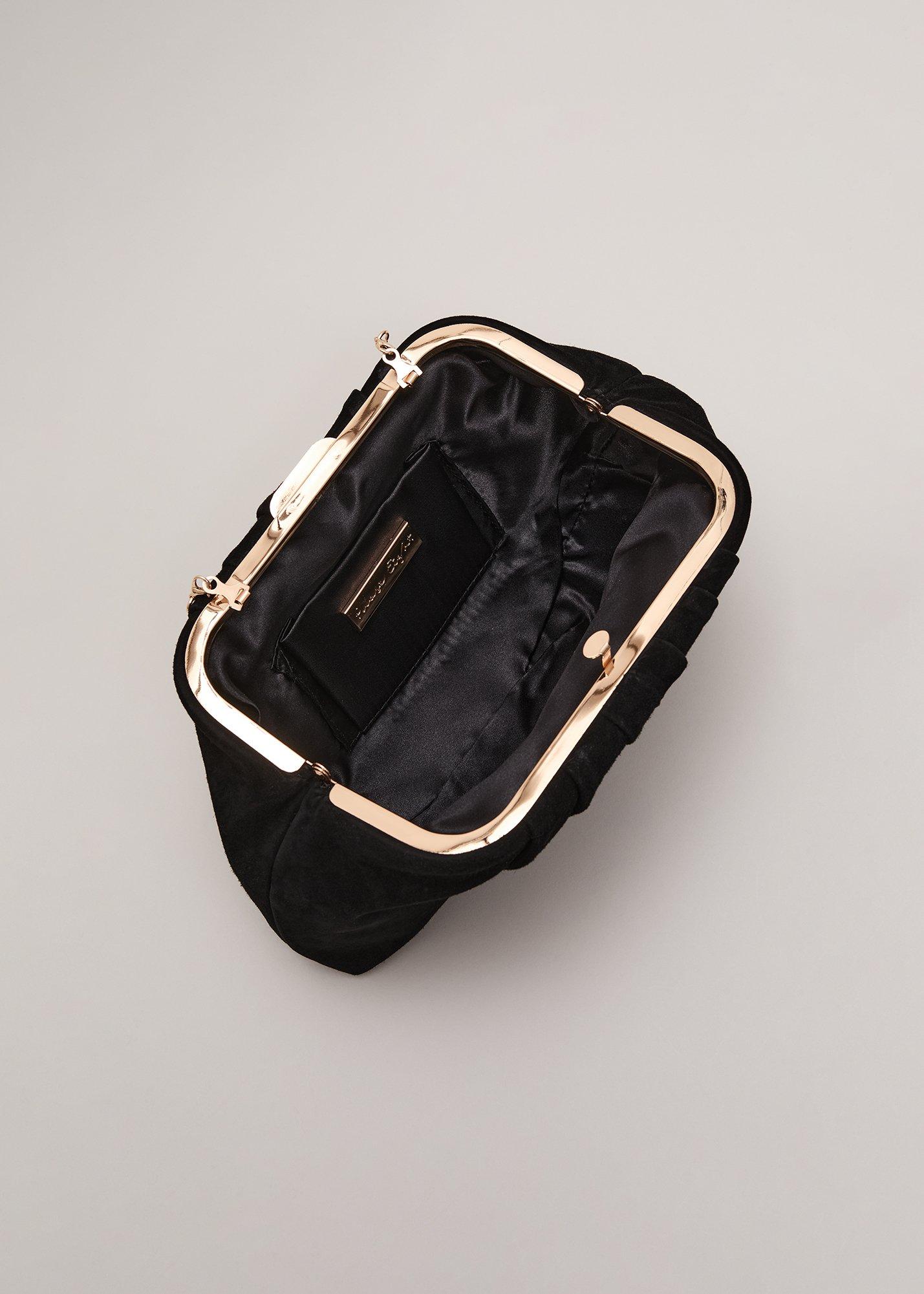 ${product-id}- Suede Clutch Bag-Black-${view-type}