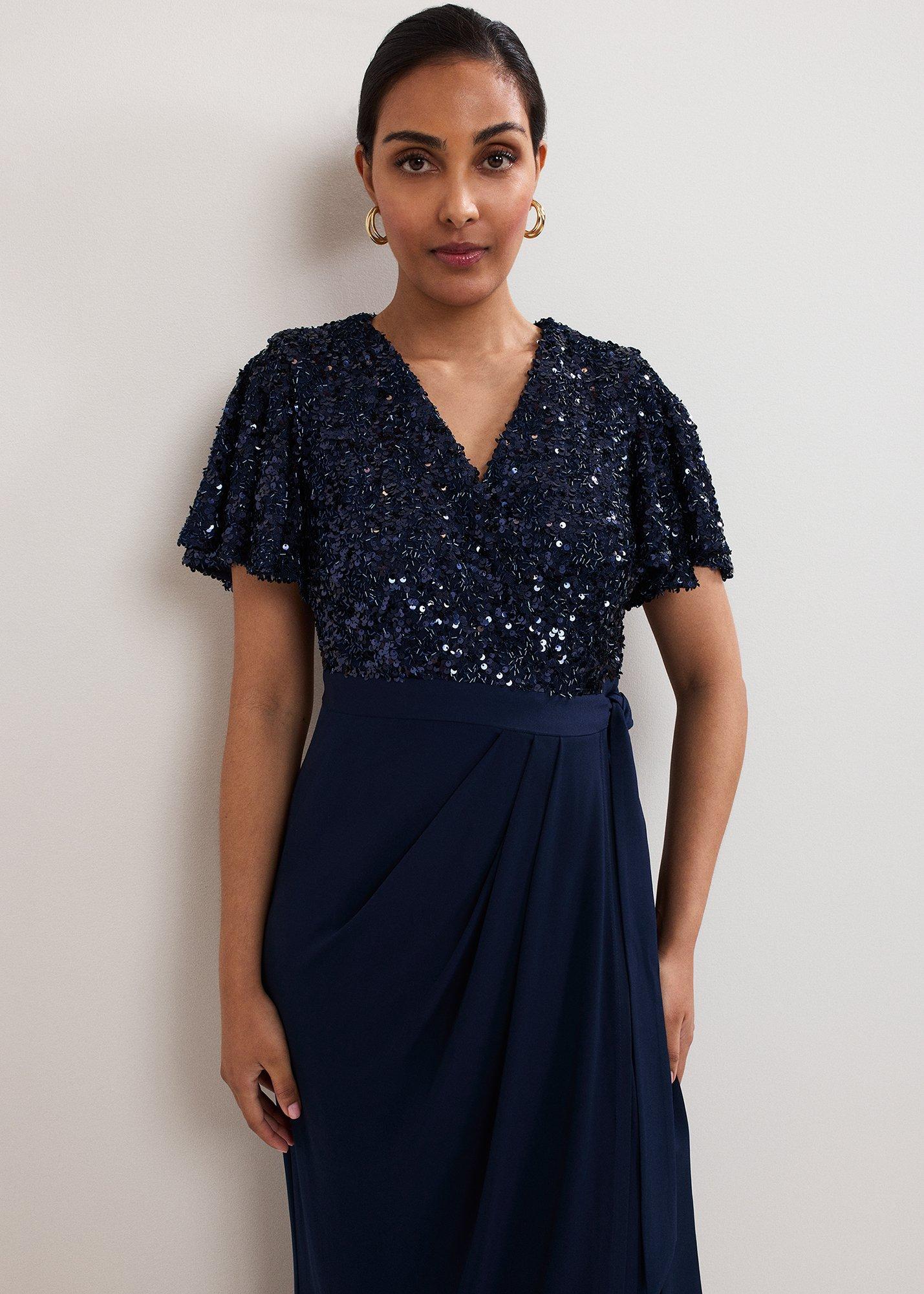 petite-janessa-navy-sequin-wrap-maxi-dress