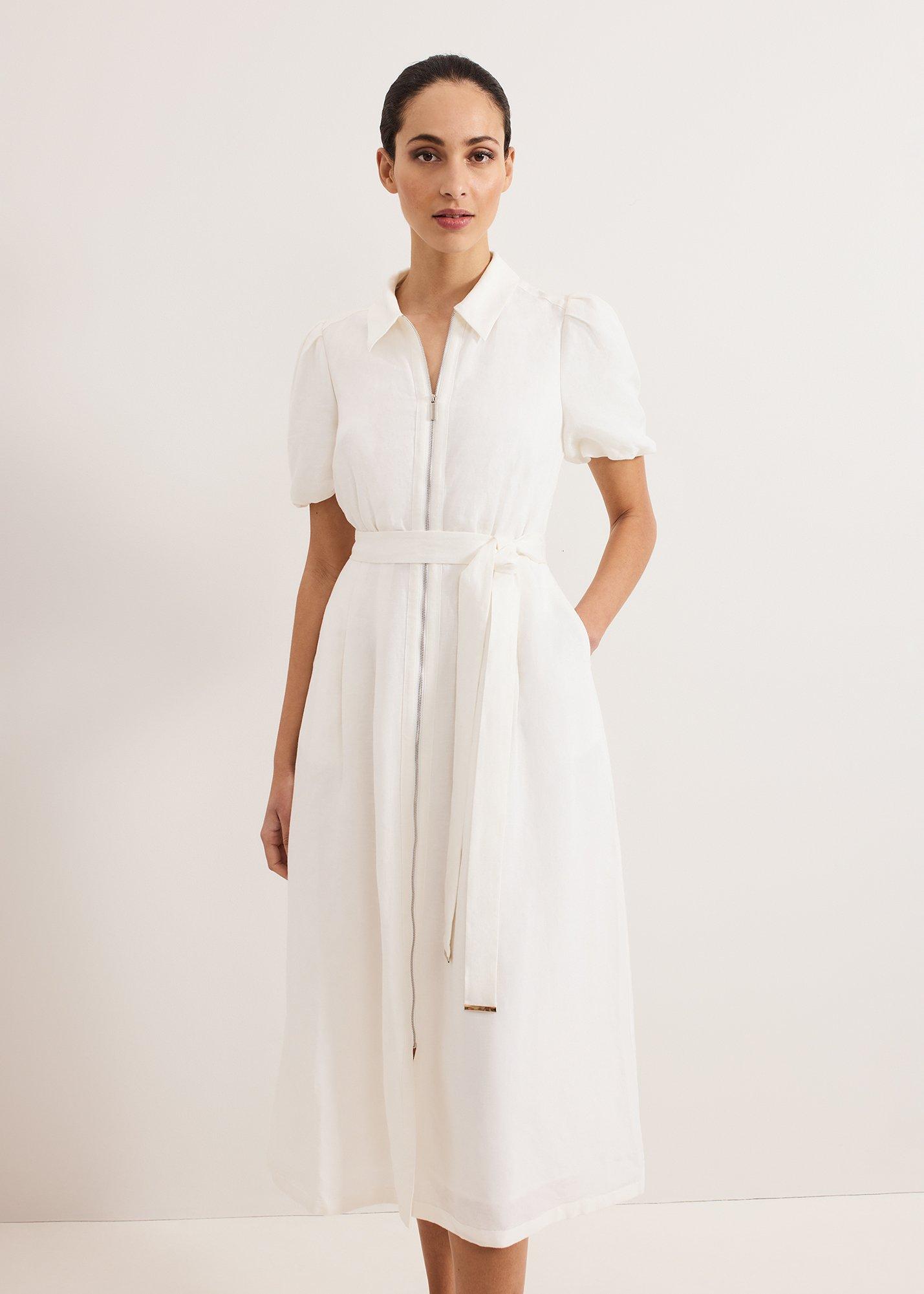 ${product-id}-Carlotta Linen Dress-White-${view-type}
