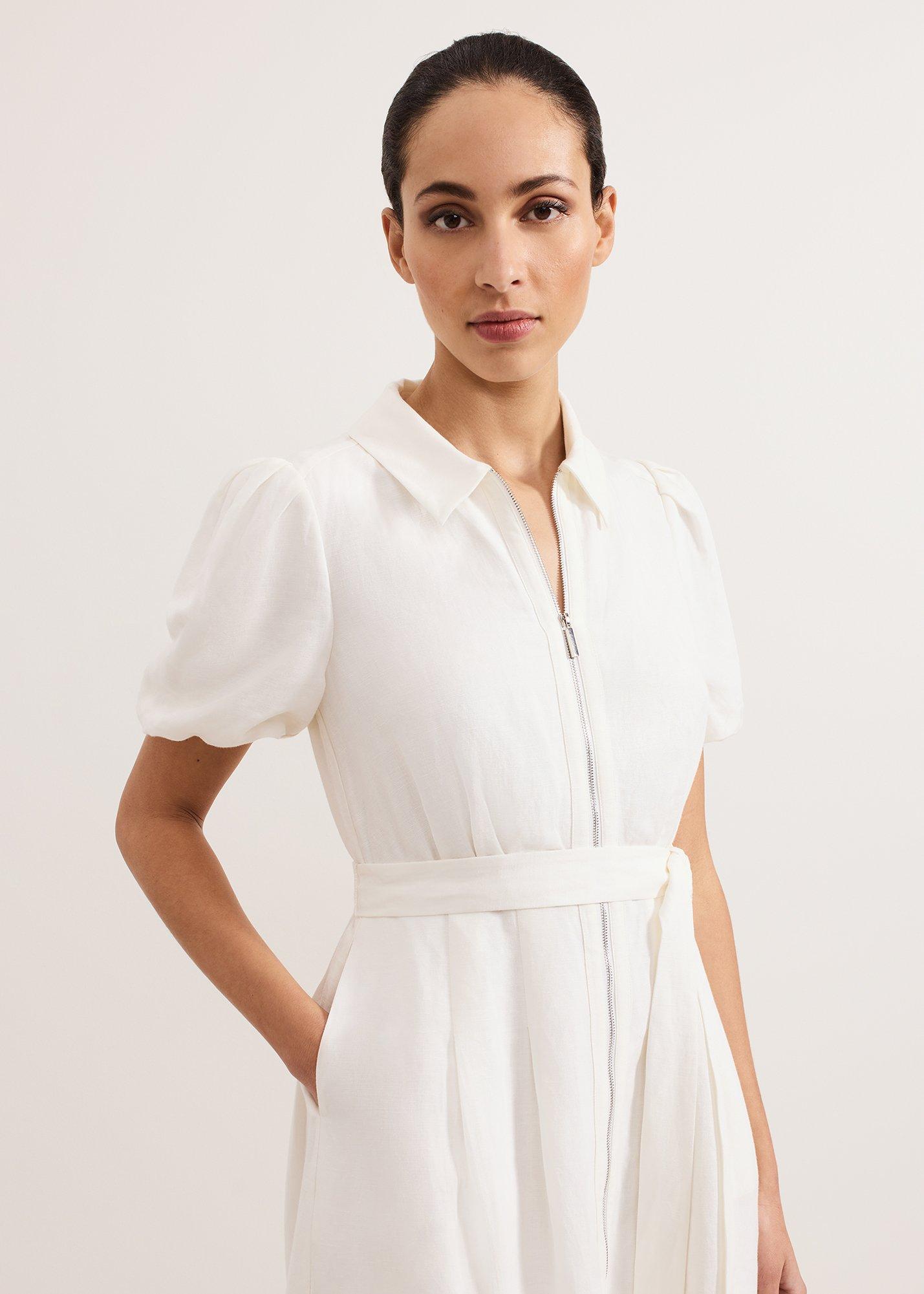 ${product-id}-Carlotta Linen Dress-White-${view-type}