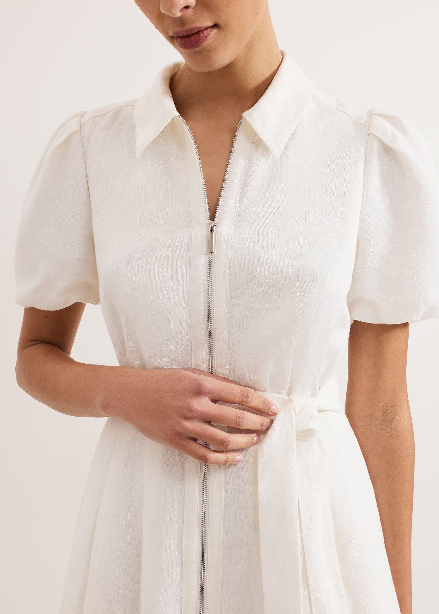 ${product-id}-Carlotta Linen Dress-White-${view-type}