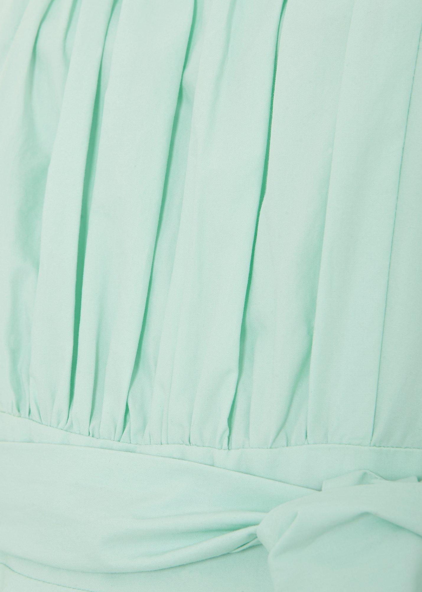Melinda Green Cotton Tie Midi Dress