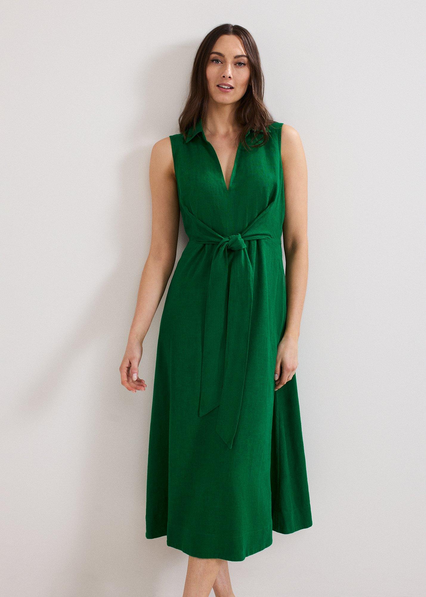 ${product-id}-Becky Tie Dress-Green-${view-type}