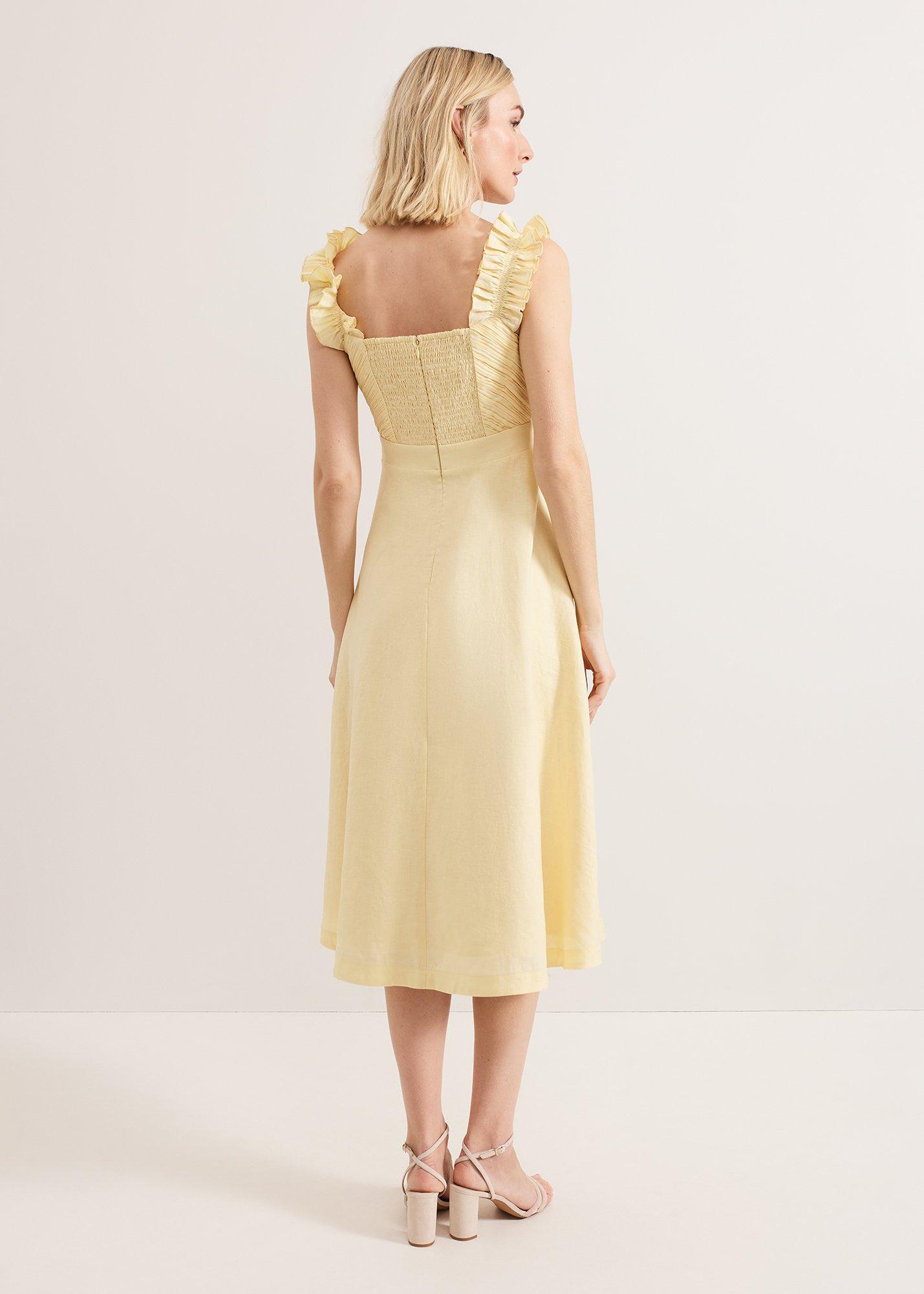 ${product-id}-Hannah Linen Dress-Yellow-${view-type}
