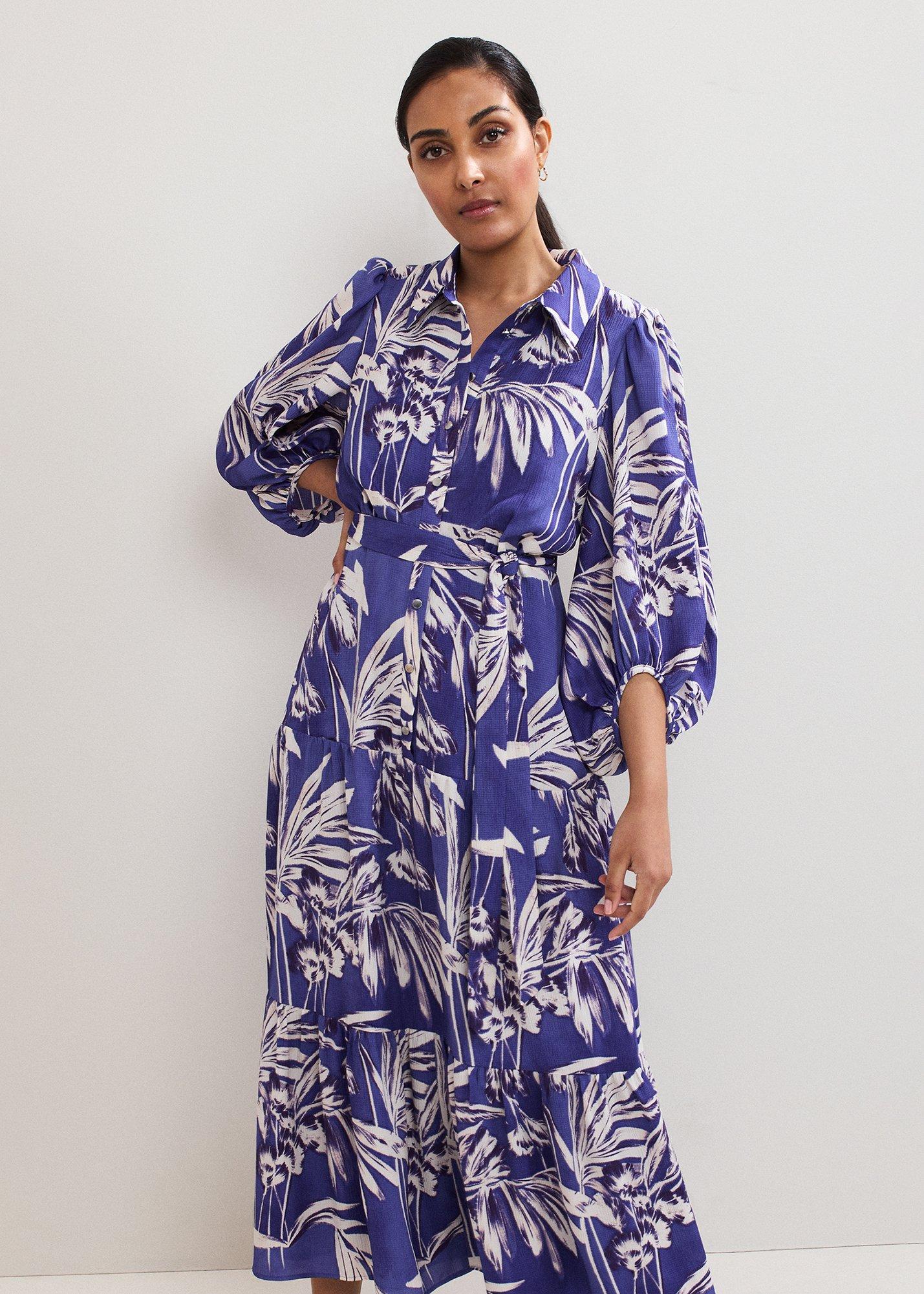 Petite Coralie Print Shirt Midaxi Dress