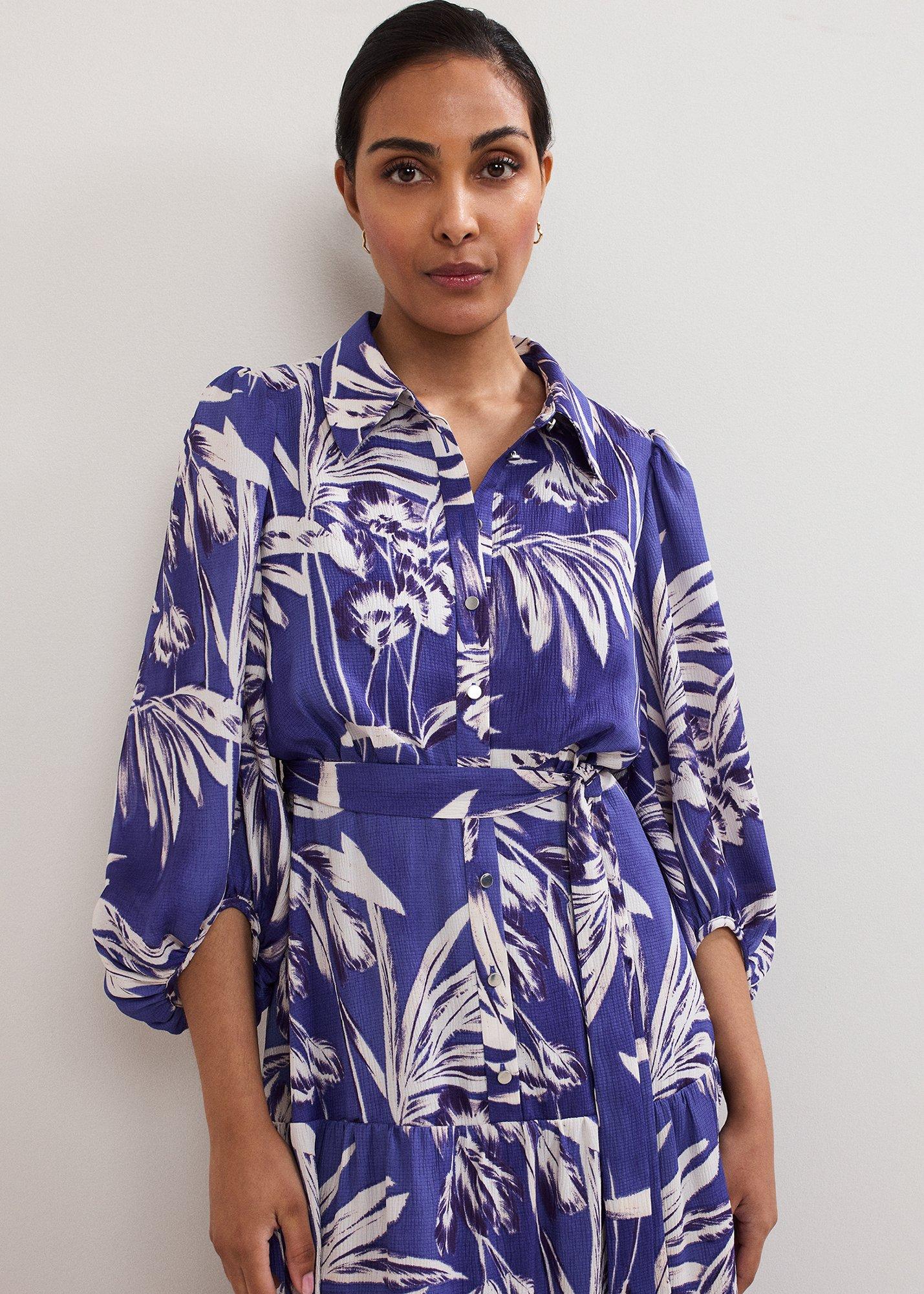 Petite Coralie Print Shirt Midaxi Dress
