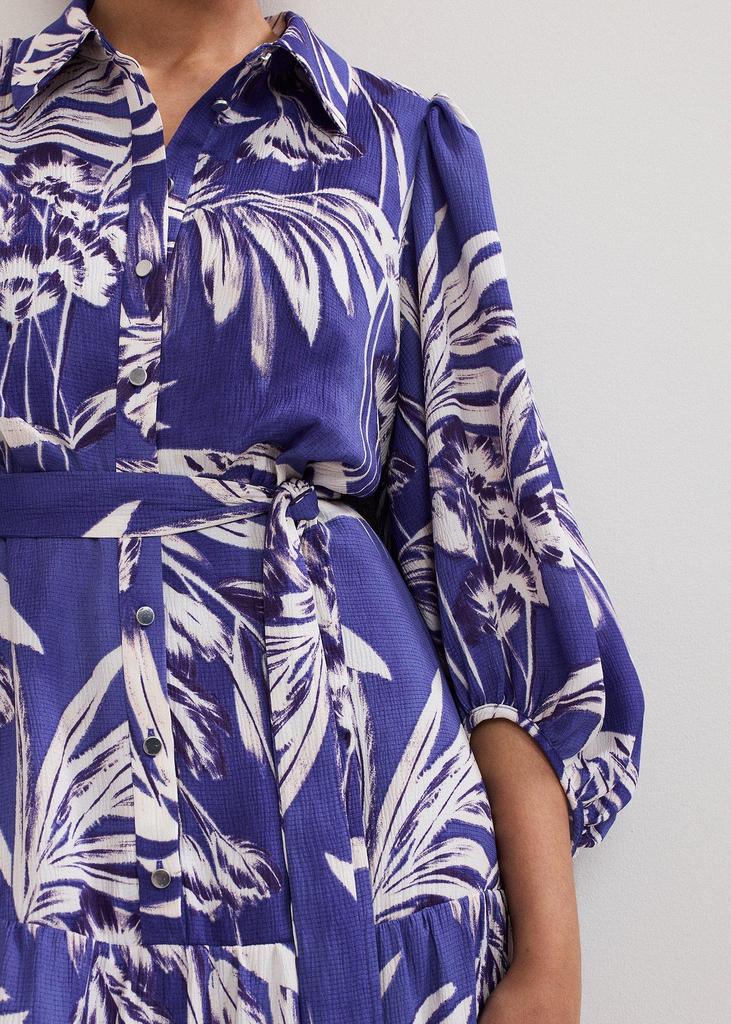 Petite Coralie Print Shirt Midaxi Dress
