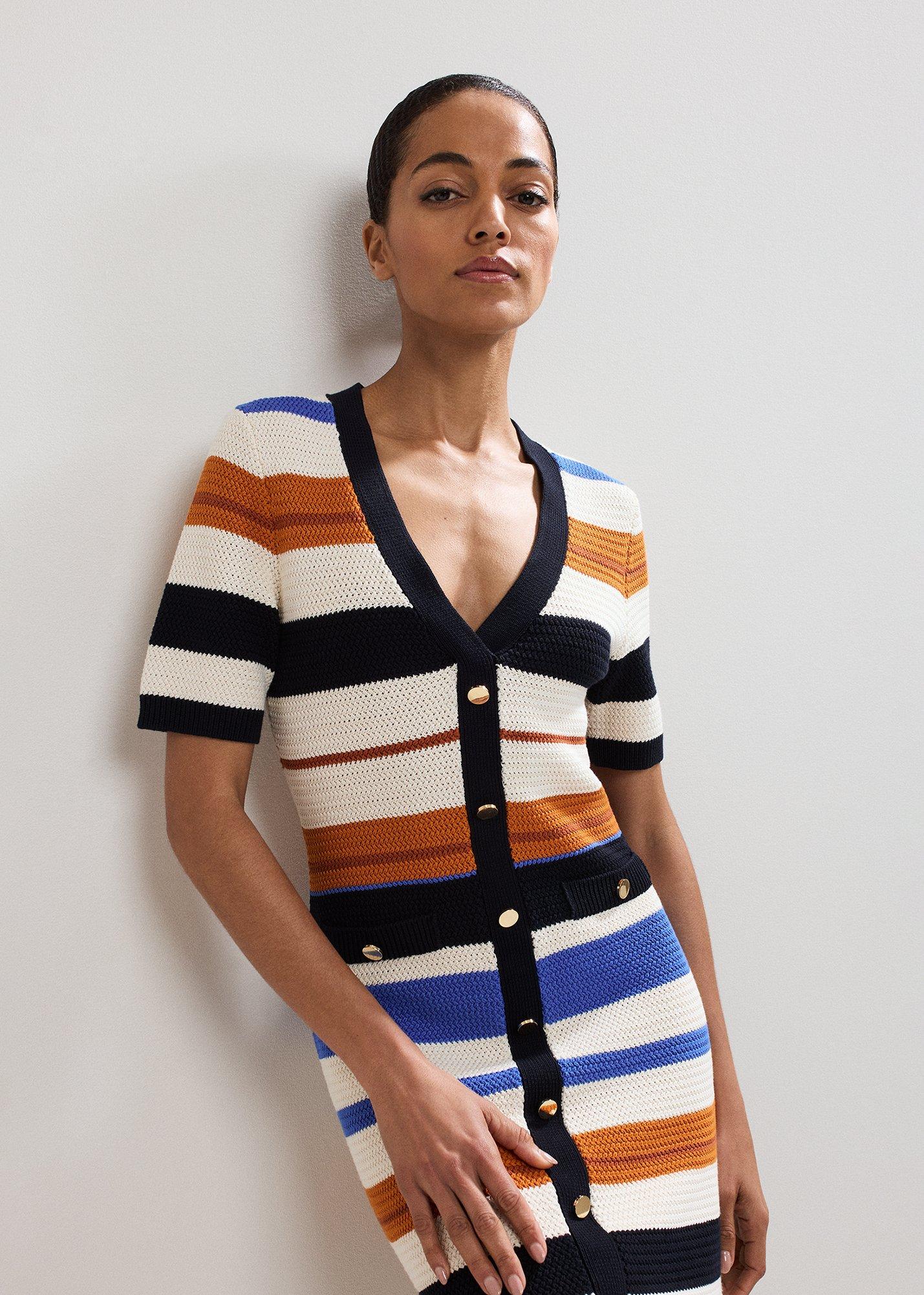 Bridget Stripe Crochet Dress