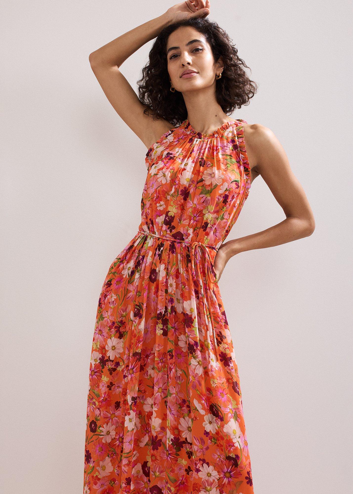 ${product-id}-Zelah Floral Dress-Orange-${view-type}