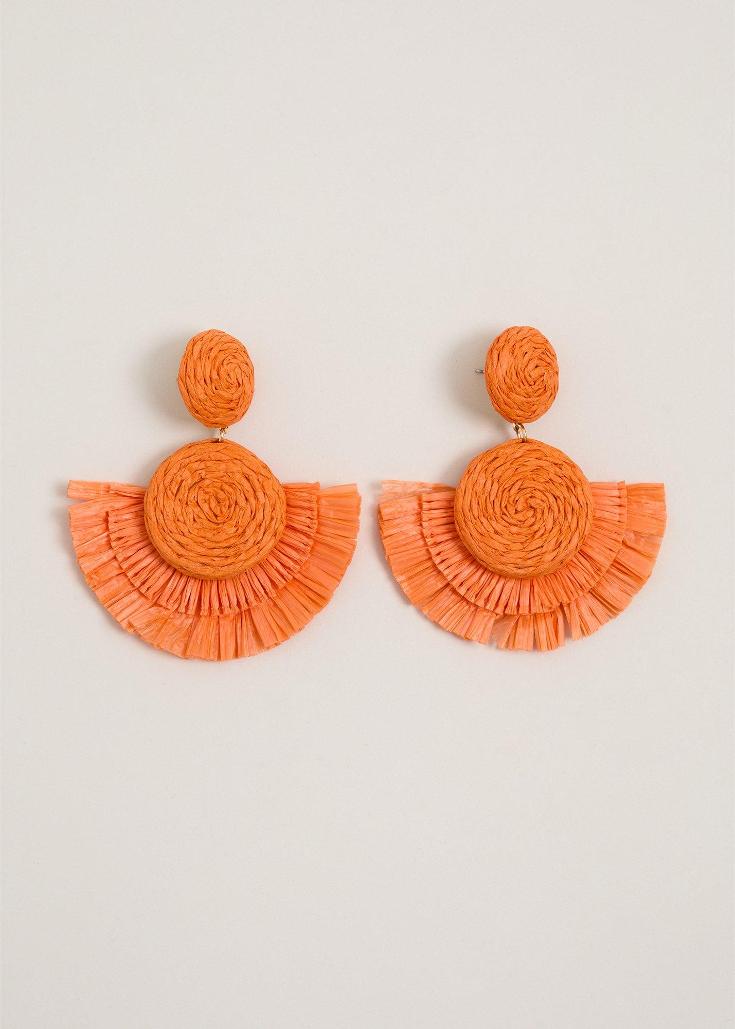Raffia Fan Earrings