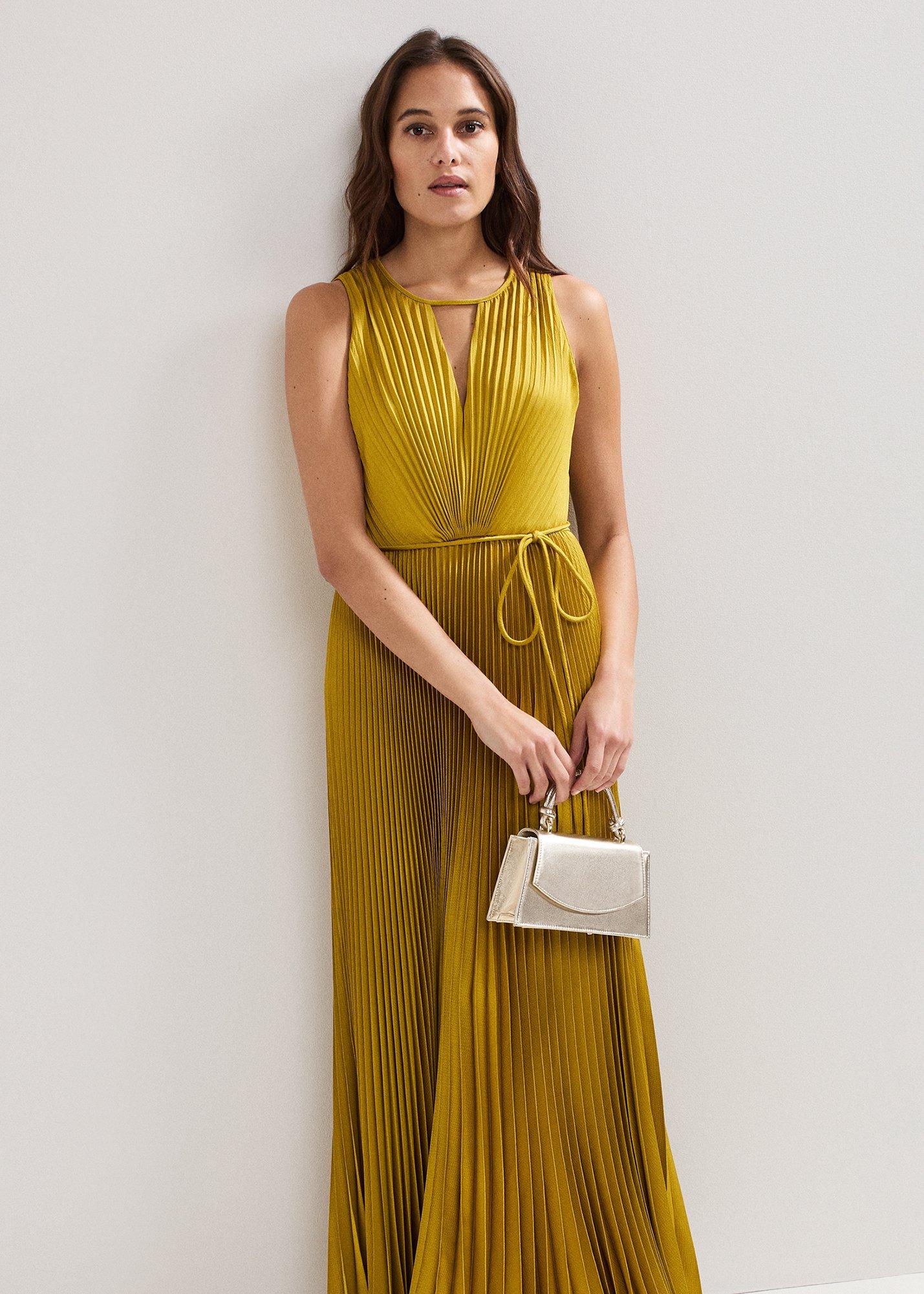 ${product-id}-Dionne Pleated Dress-Yellow-${view-type}