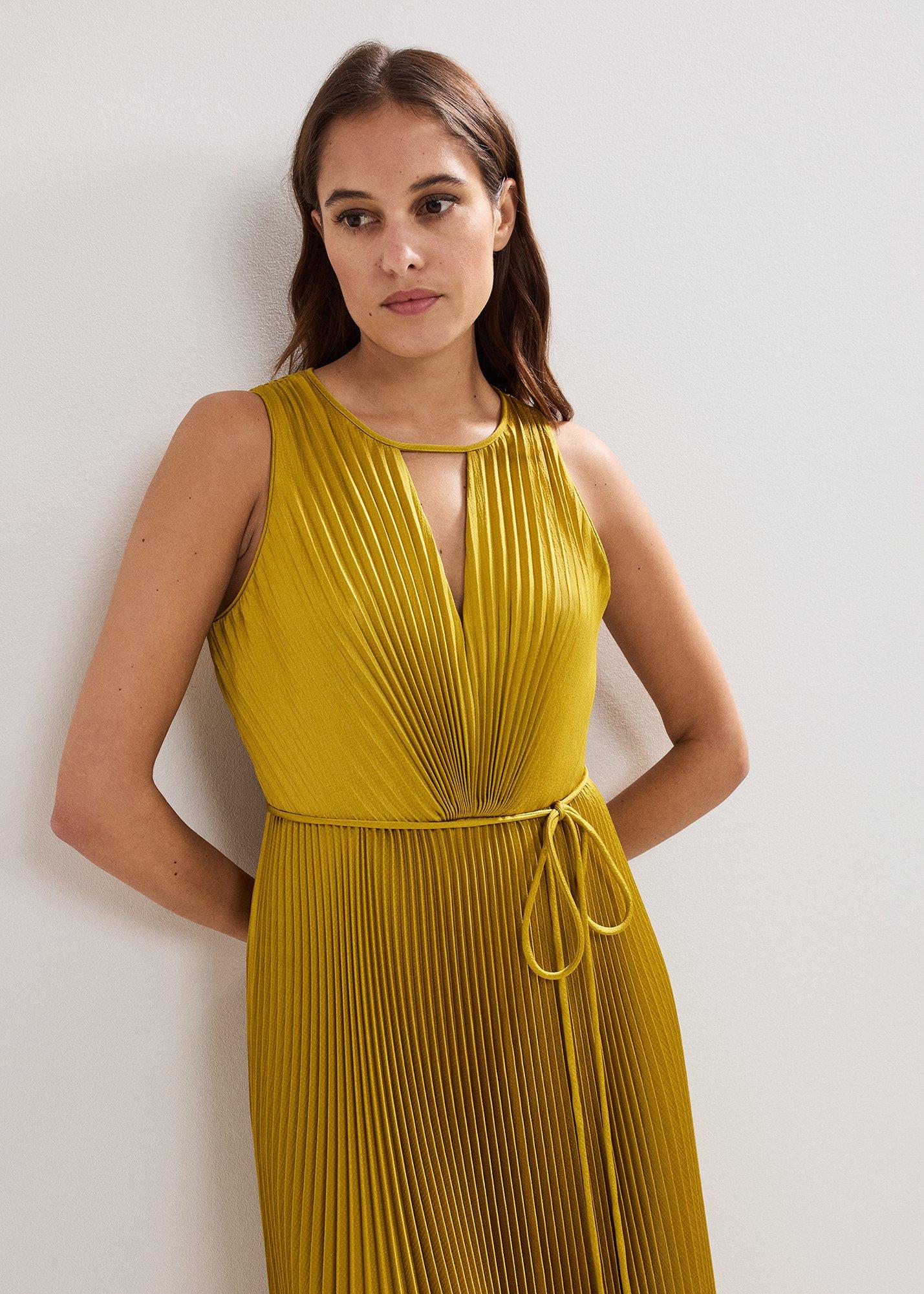 ${product-id}-Dionne Pleated Dress-Yellow-${view-type}