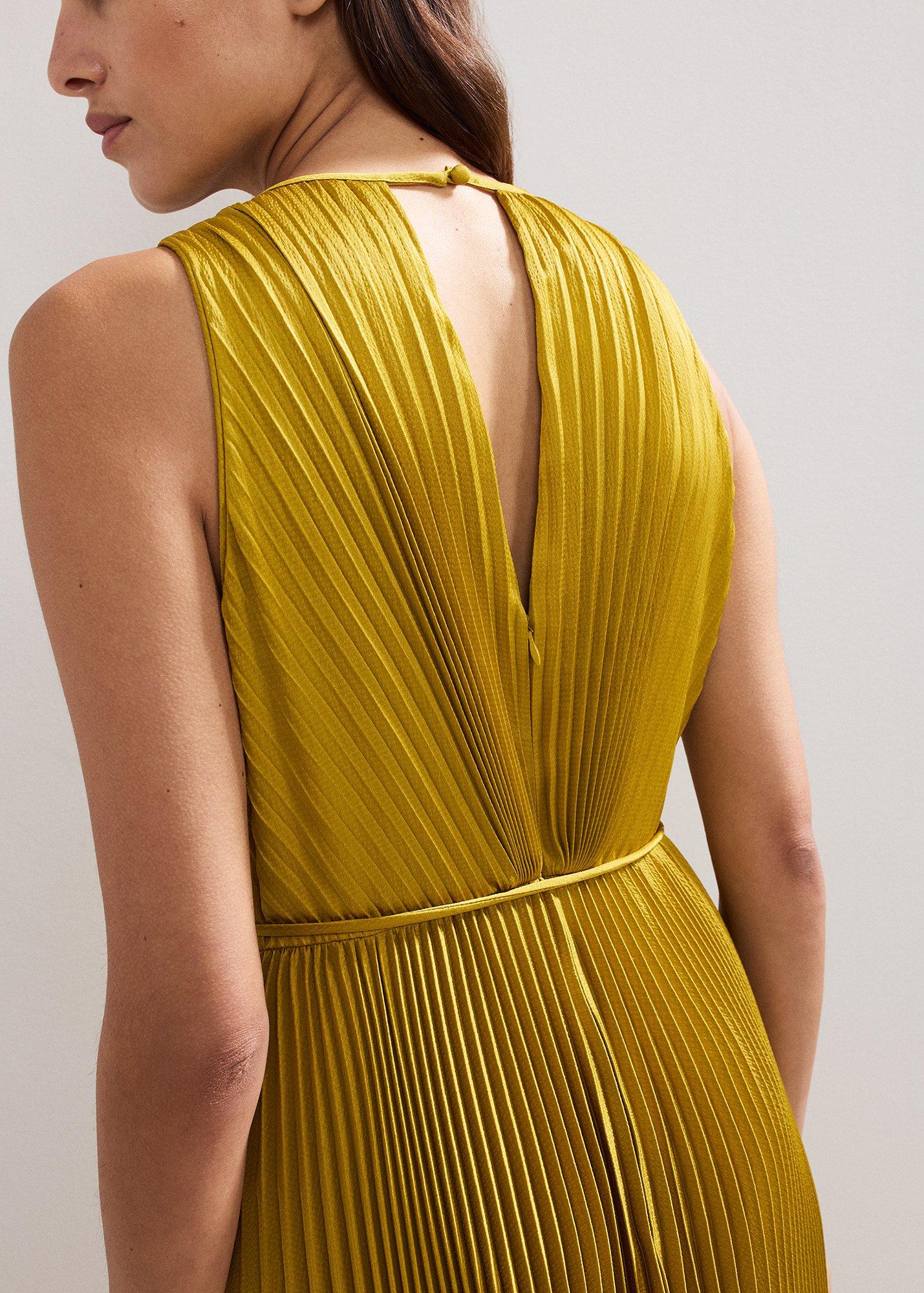 ${product-id}-Dionne Pleated Dress-Yellow-${view-type}