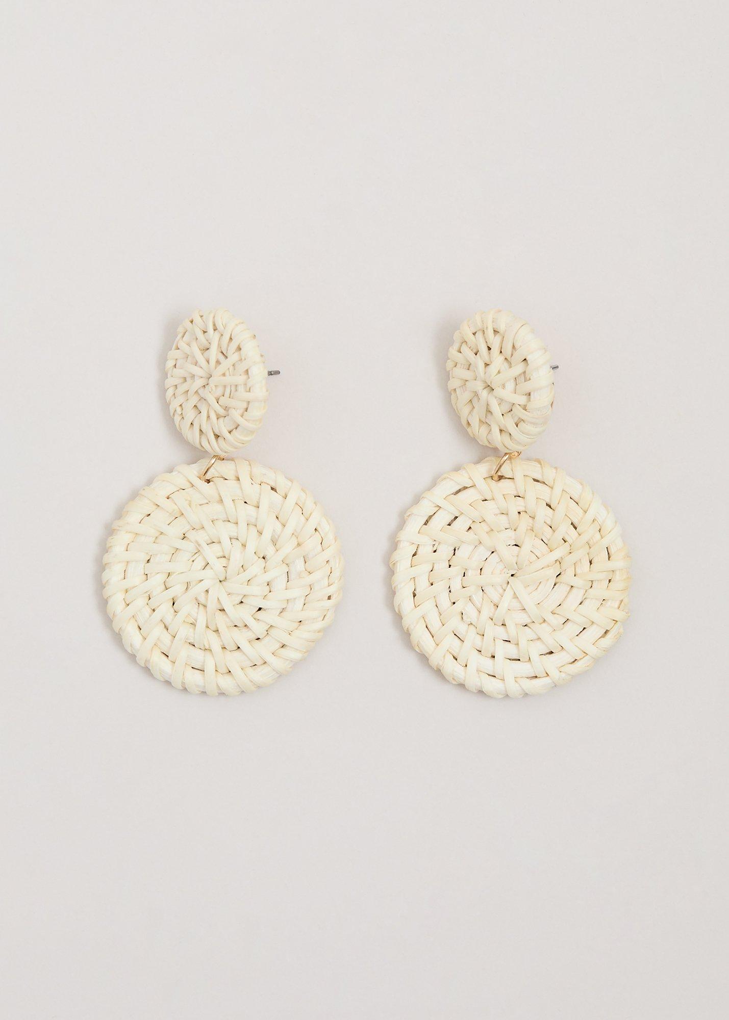 Raffia Disc Earrings