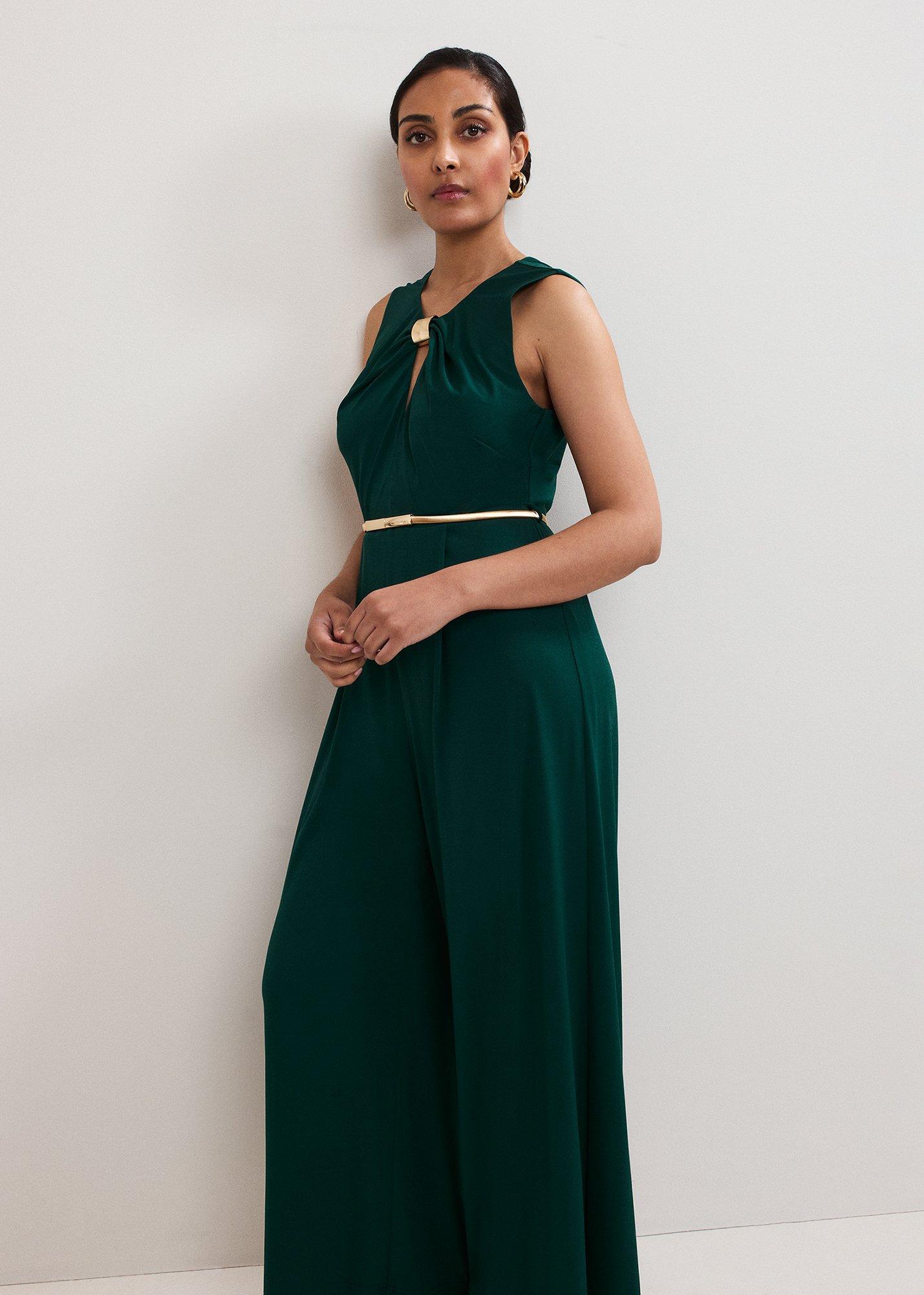 Petite Alinda Jersey Gold Trim Jumpsuit