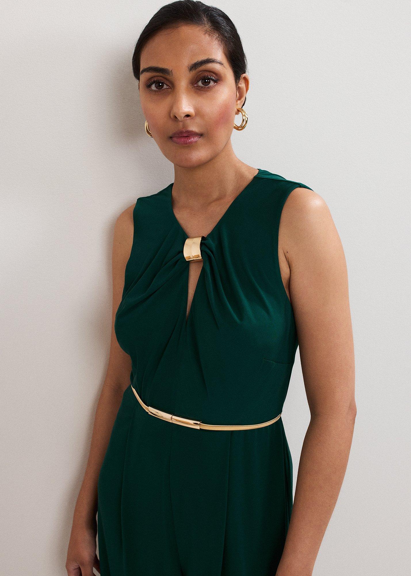 Petite Alinda Jersey Gold Trim Jumpsuit