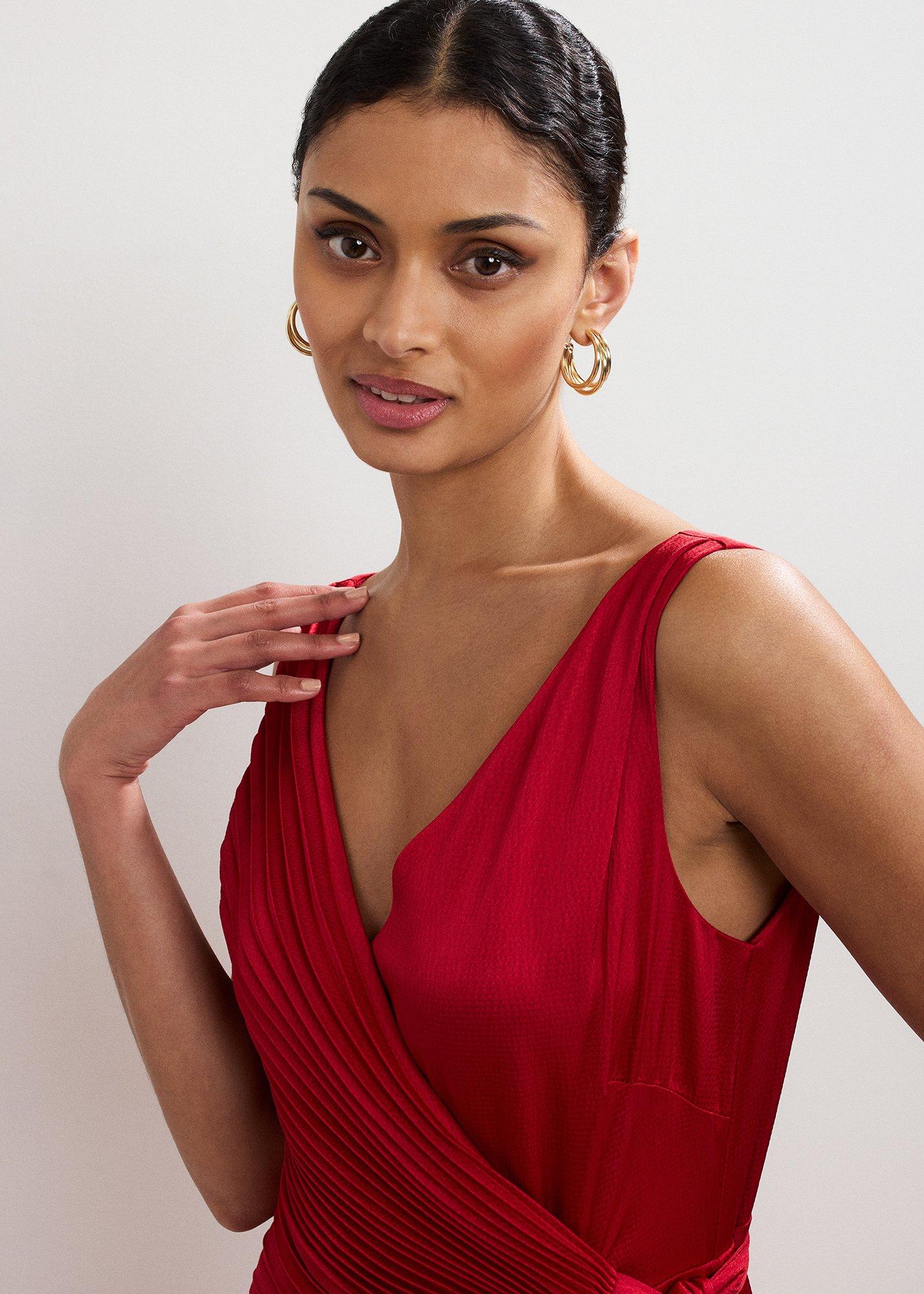 ${product-id}-Emlyn Pleated Dress-Red-${view-type}