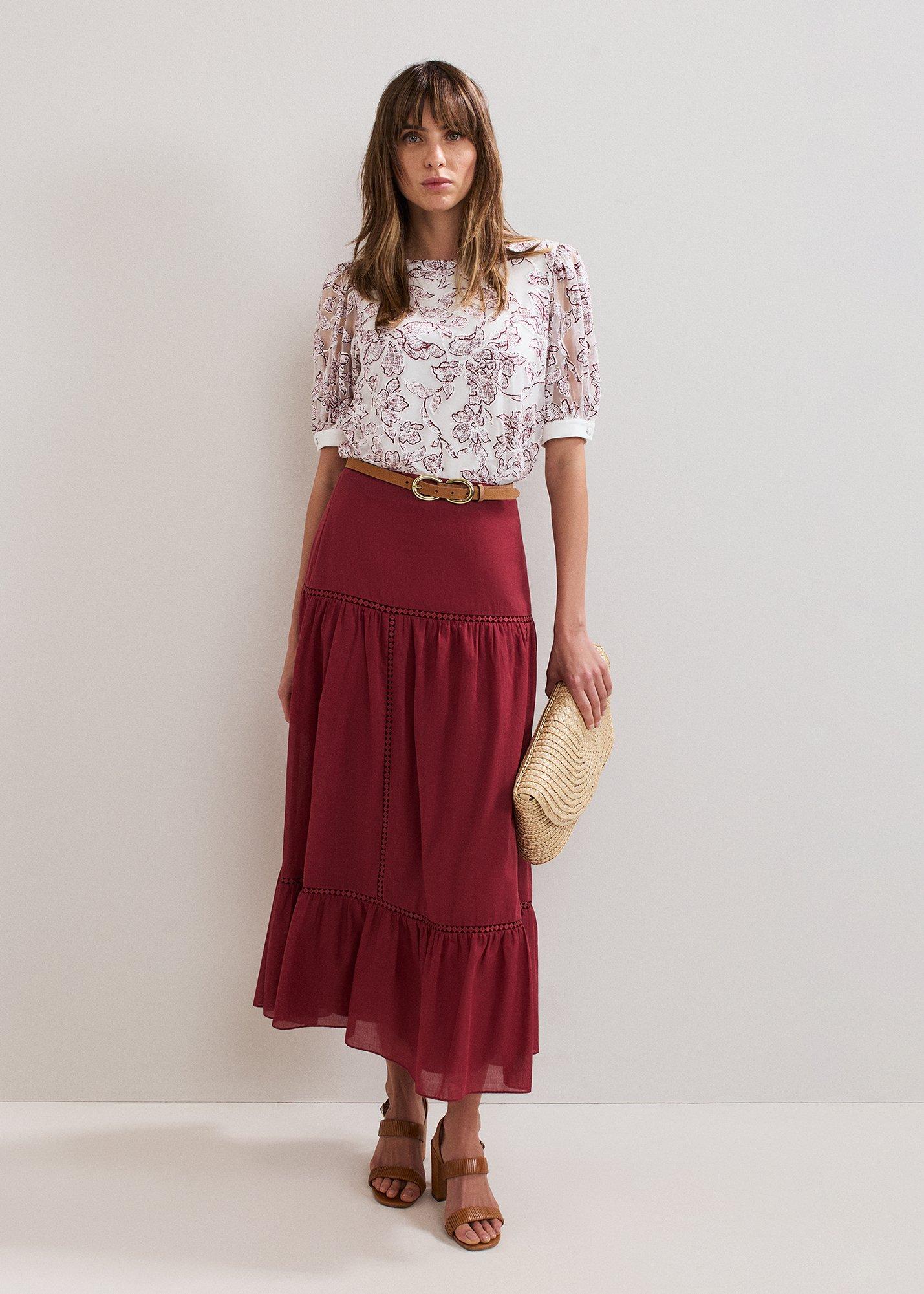 ${product-id}-Kyla Trim Maxi Skirt-Burgundy-${view-type}