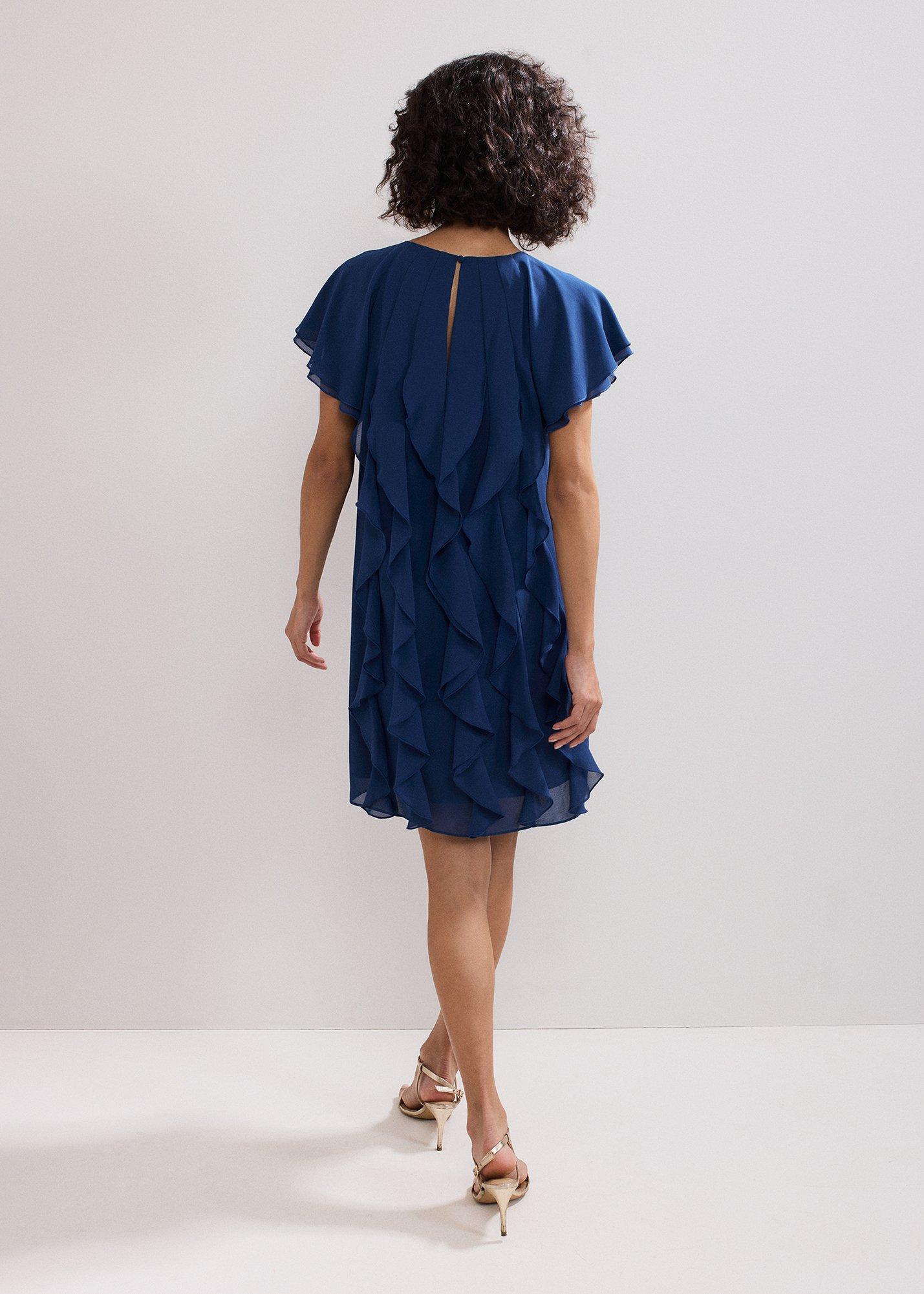 Claudette Blue Frill Mini Dress