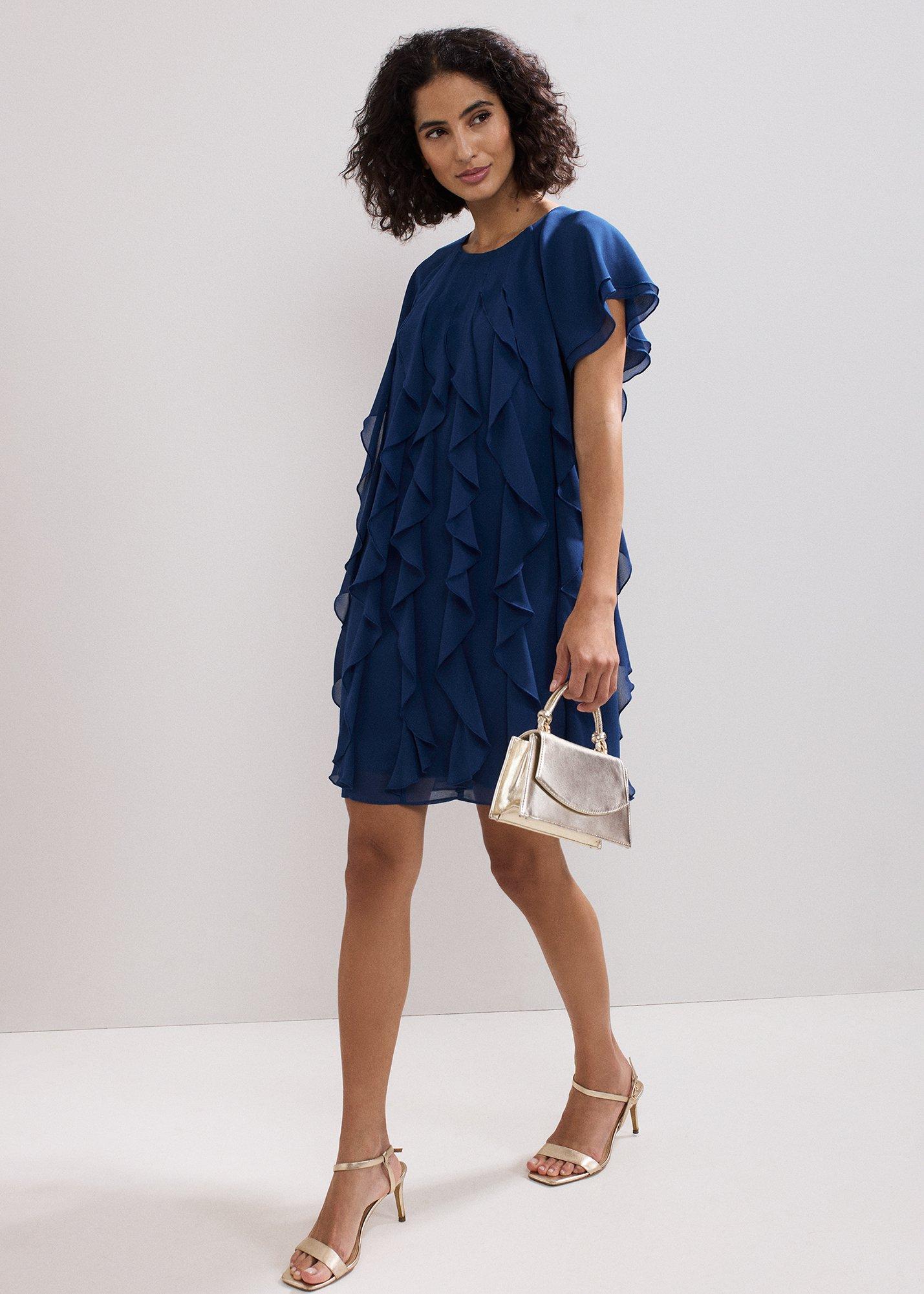 Claudette Blue Frill Mini Dress