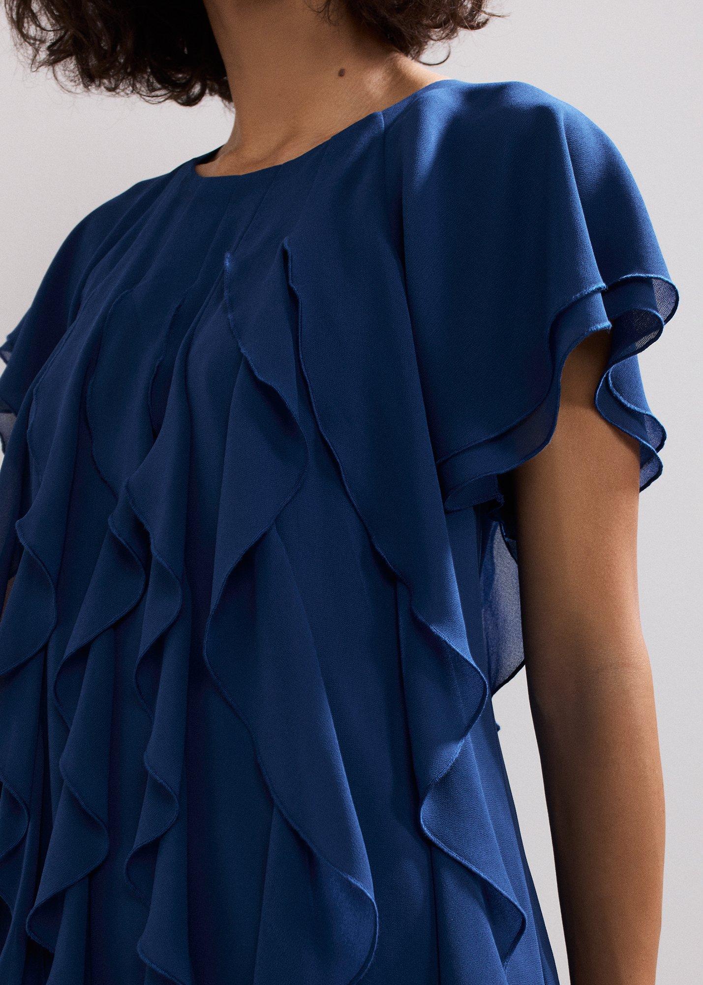 Claudette Blue Frill Mini Dress