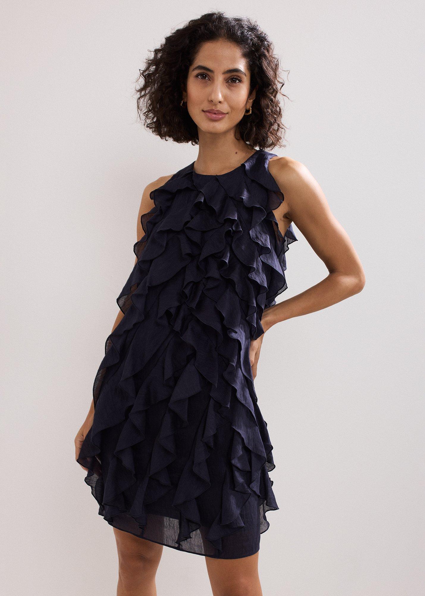 ${product-id}-Latara Ruffle Dress-Navy-${view-type}