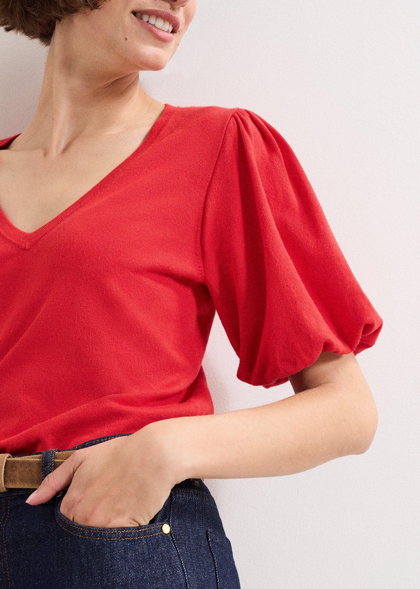 ${product-id}-Courtney V Neck Top-Red-${view-type}