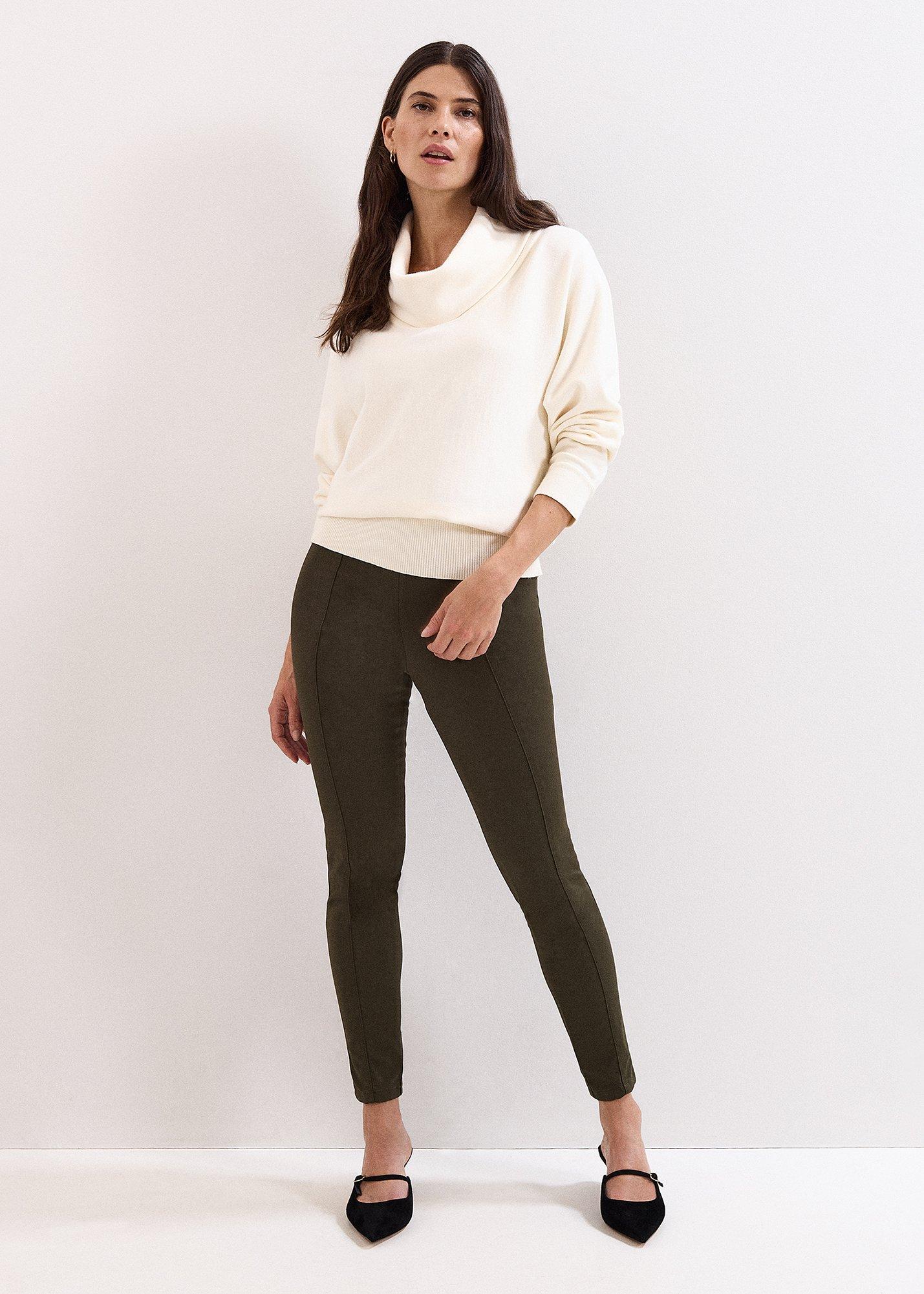 Amina Khaki Skinny Trouser