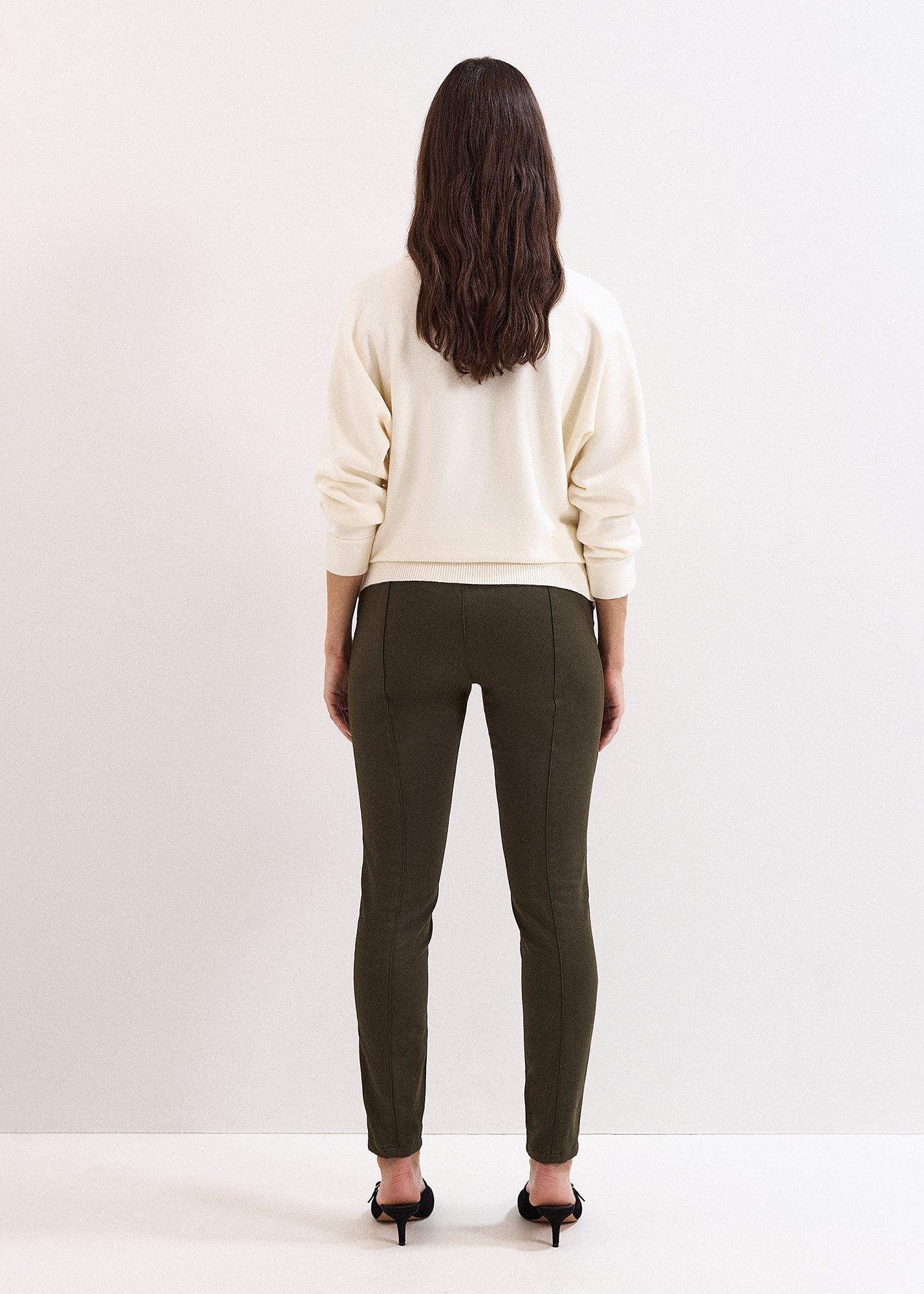 Amina Khaki Skinny Trouser