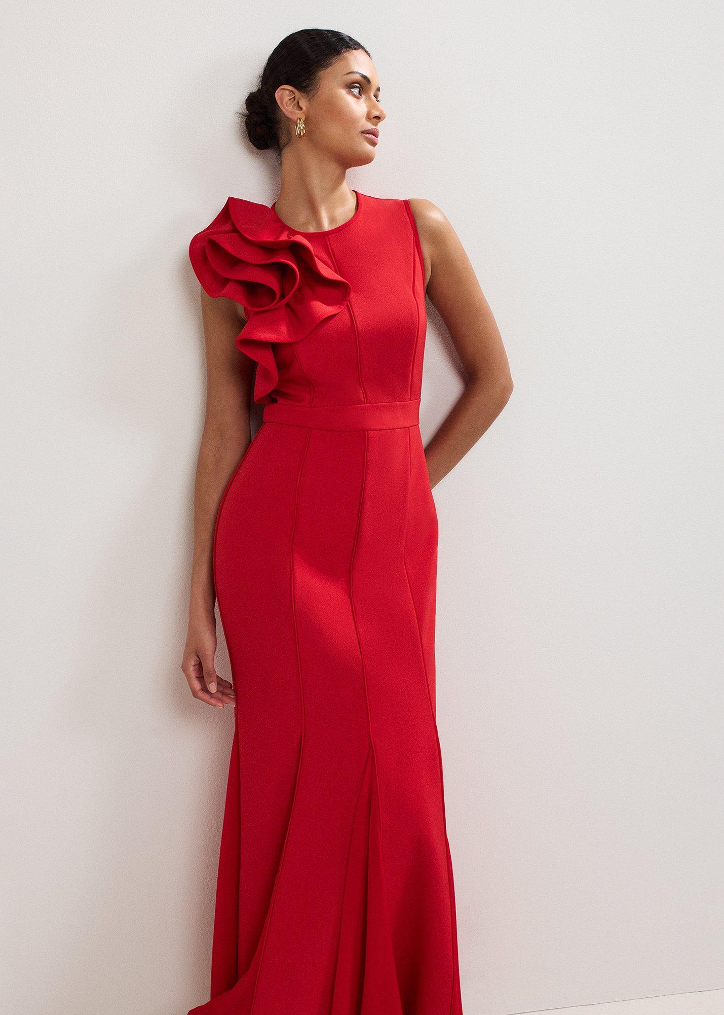 ${product-id}-Tyra Ruffle Dress-Red-${view-type}