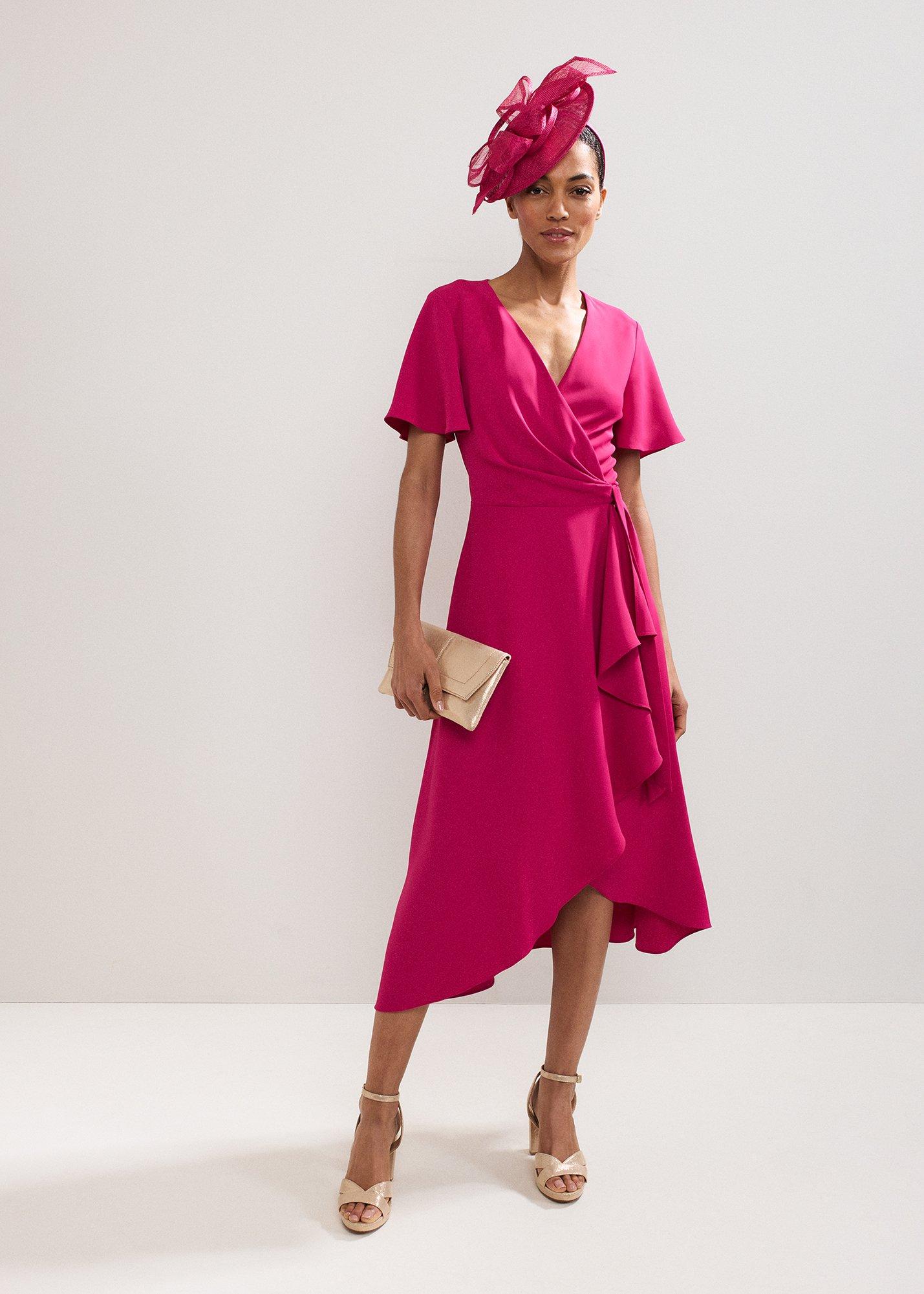 Julissa Magenta Wrap Midi Dress