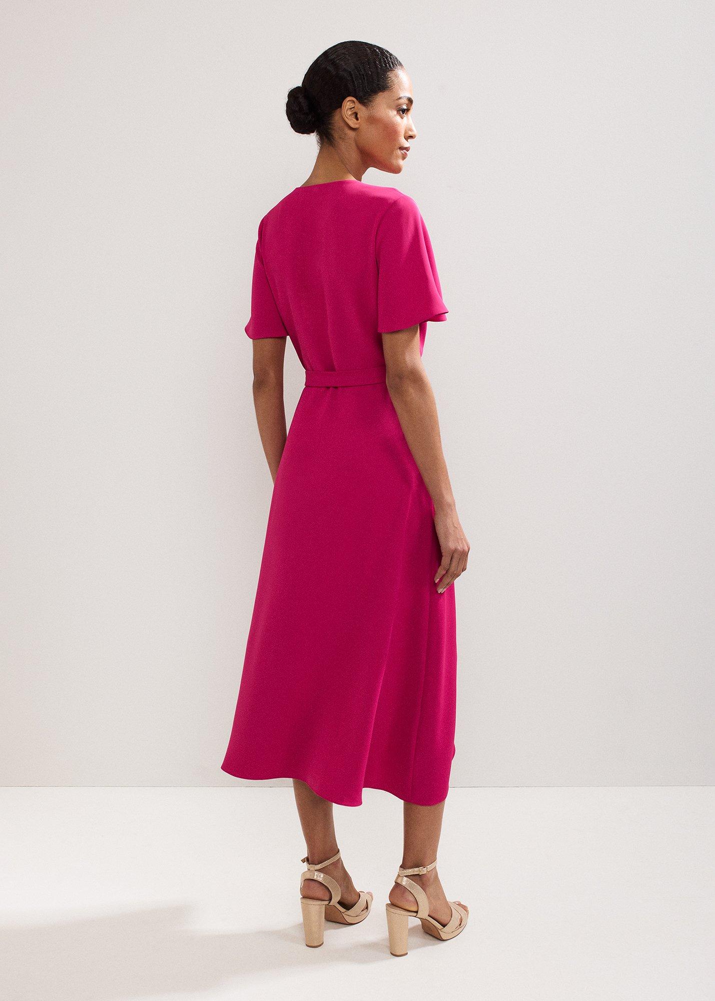Julissa Magenta Wrap Midi Dress