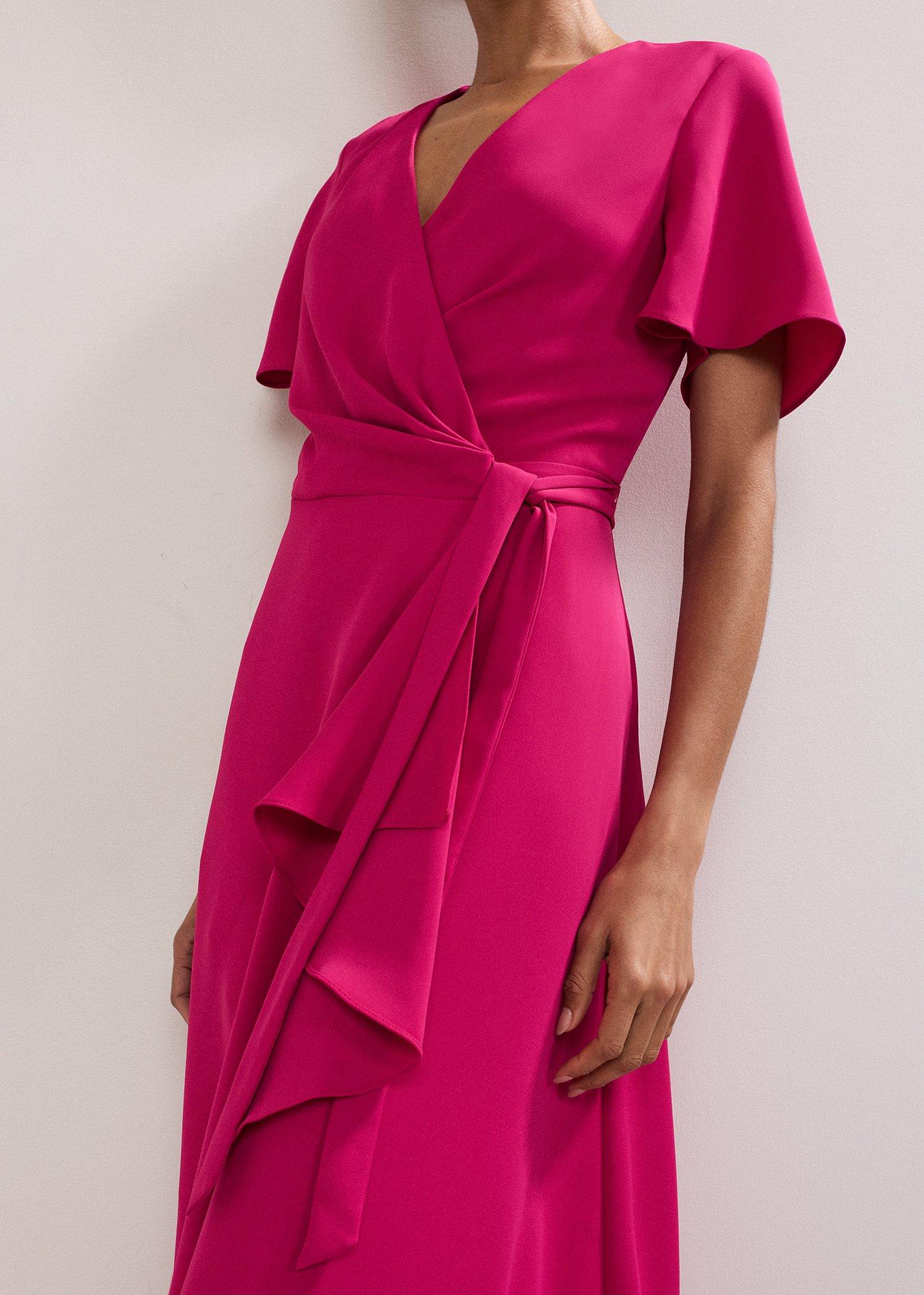 Julissa Magenta Wrap Midi Dress