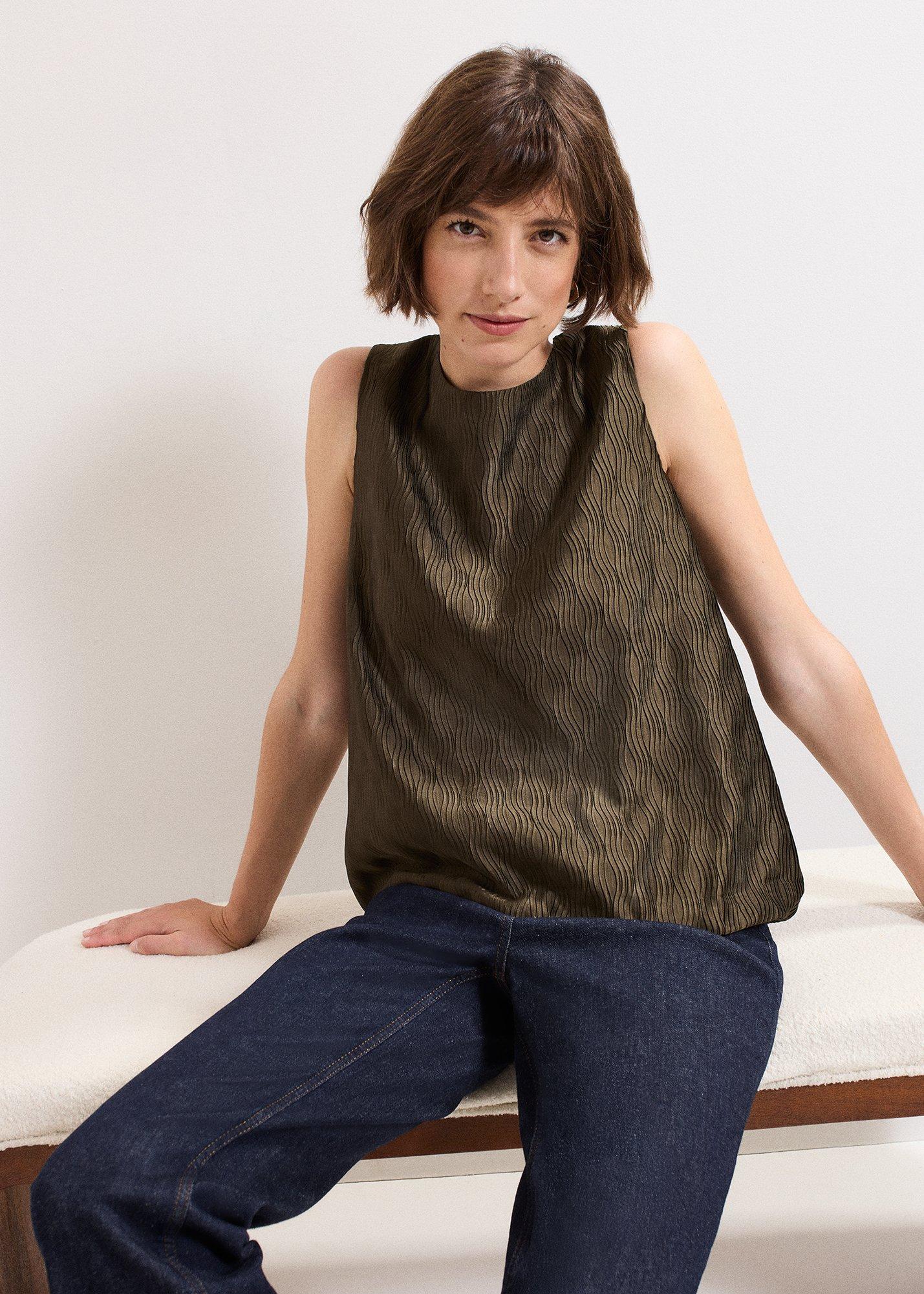 ${product-id}-Zula Bubble Hem Top-Khaki-${view-type}
