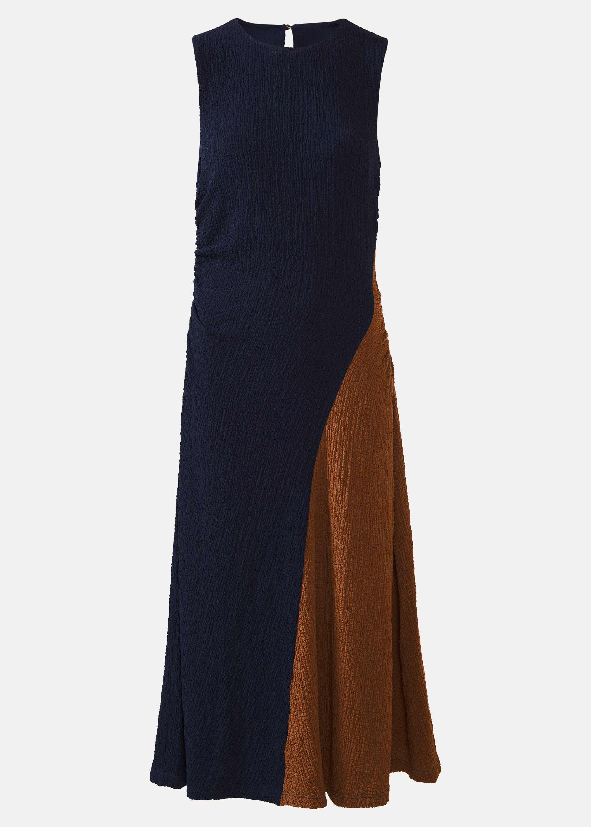 ${product-id}-Chantelle Colourblock Ruched Jersey Dress-Navy-${view-type}