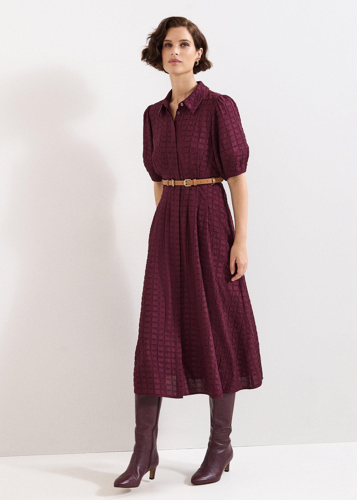 Yasmine Textured Midi Dress