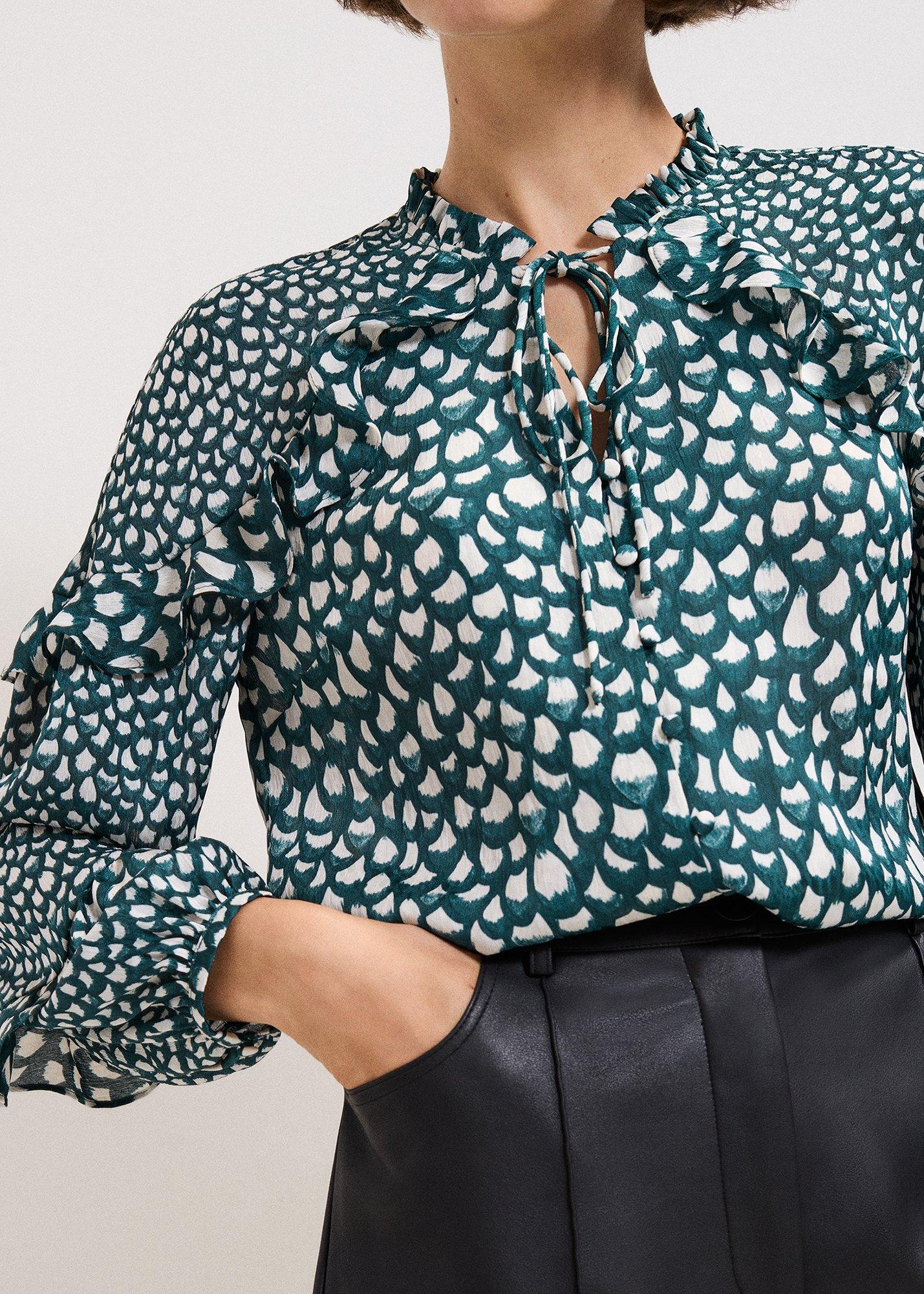 ${product-id}-Manon Frill Blouse-Green-${view-type}