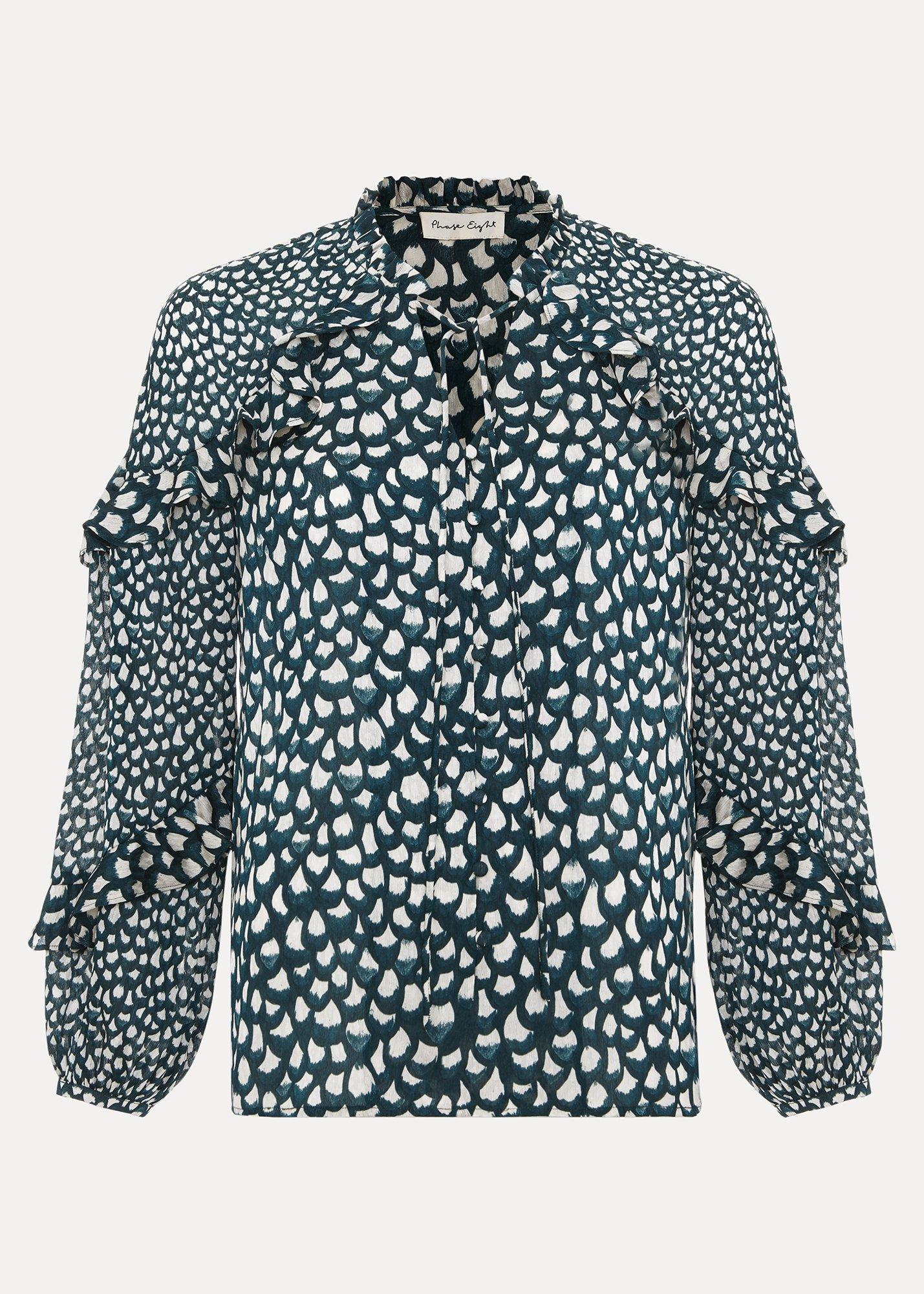 ${product-id}-Manon Frill Blouse-Green-${view-type}