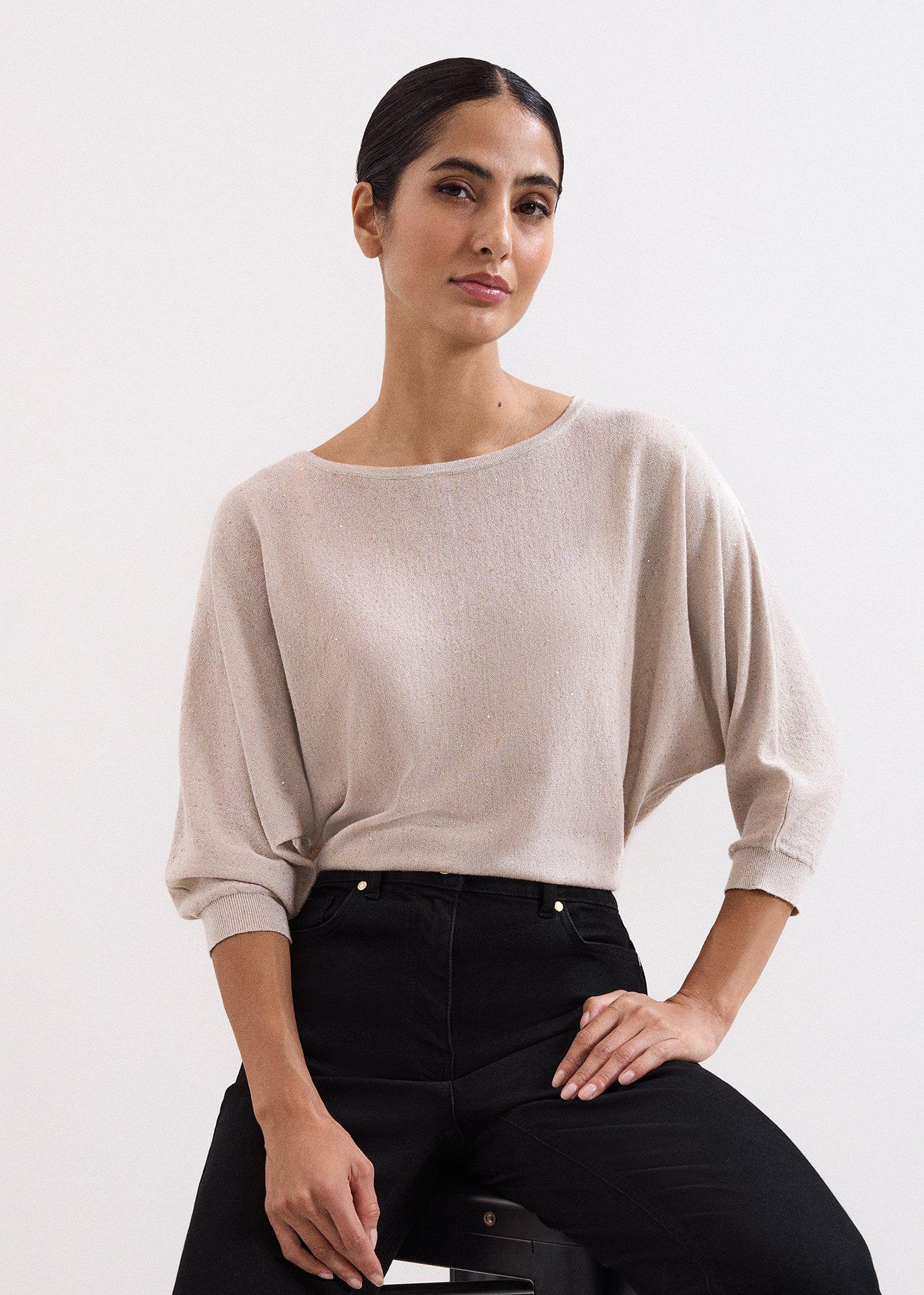 Cristine Batwing Sequin Knitted Jumper