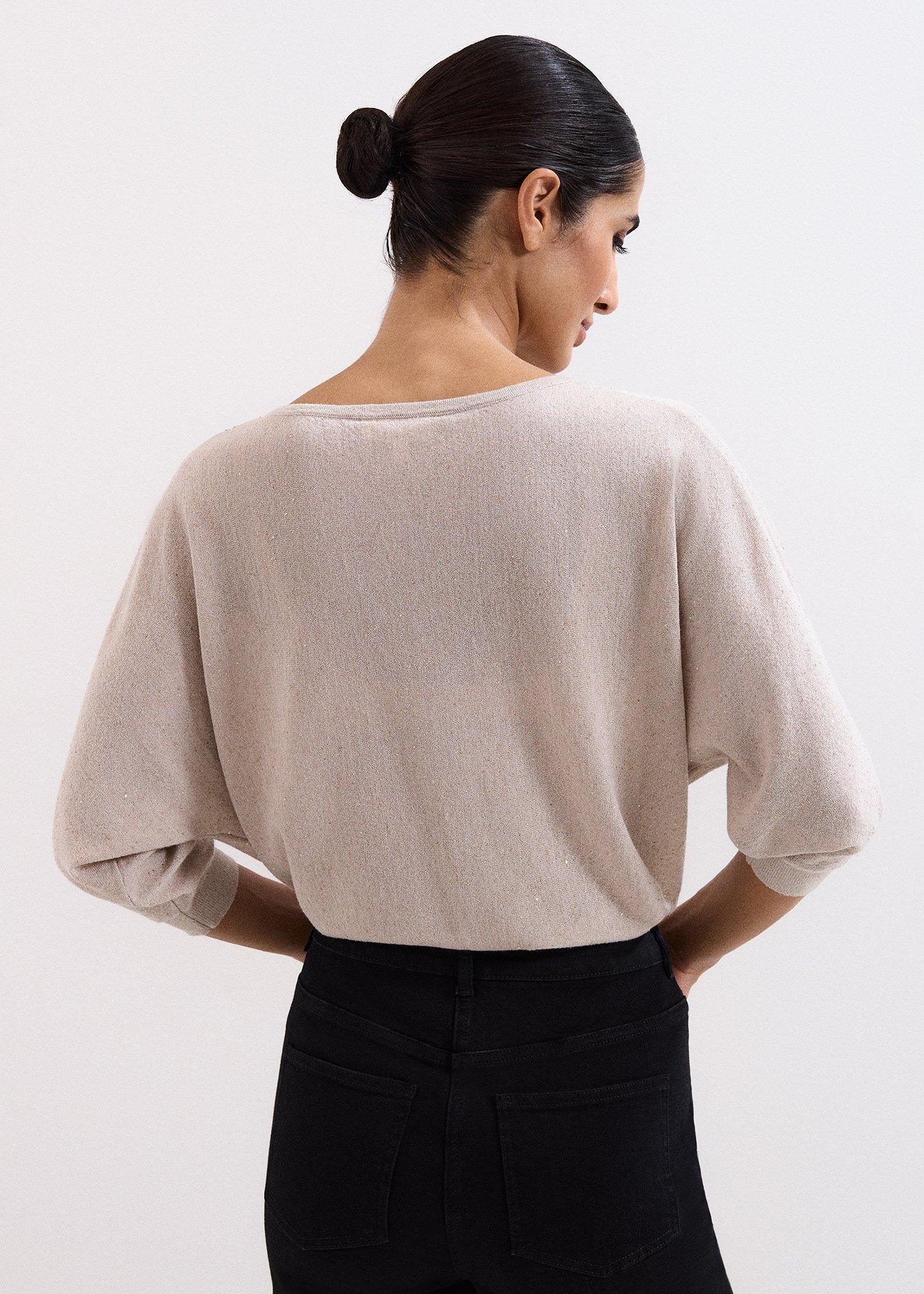 Cristine Batwing Sequin Knitted Jumper