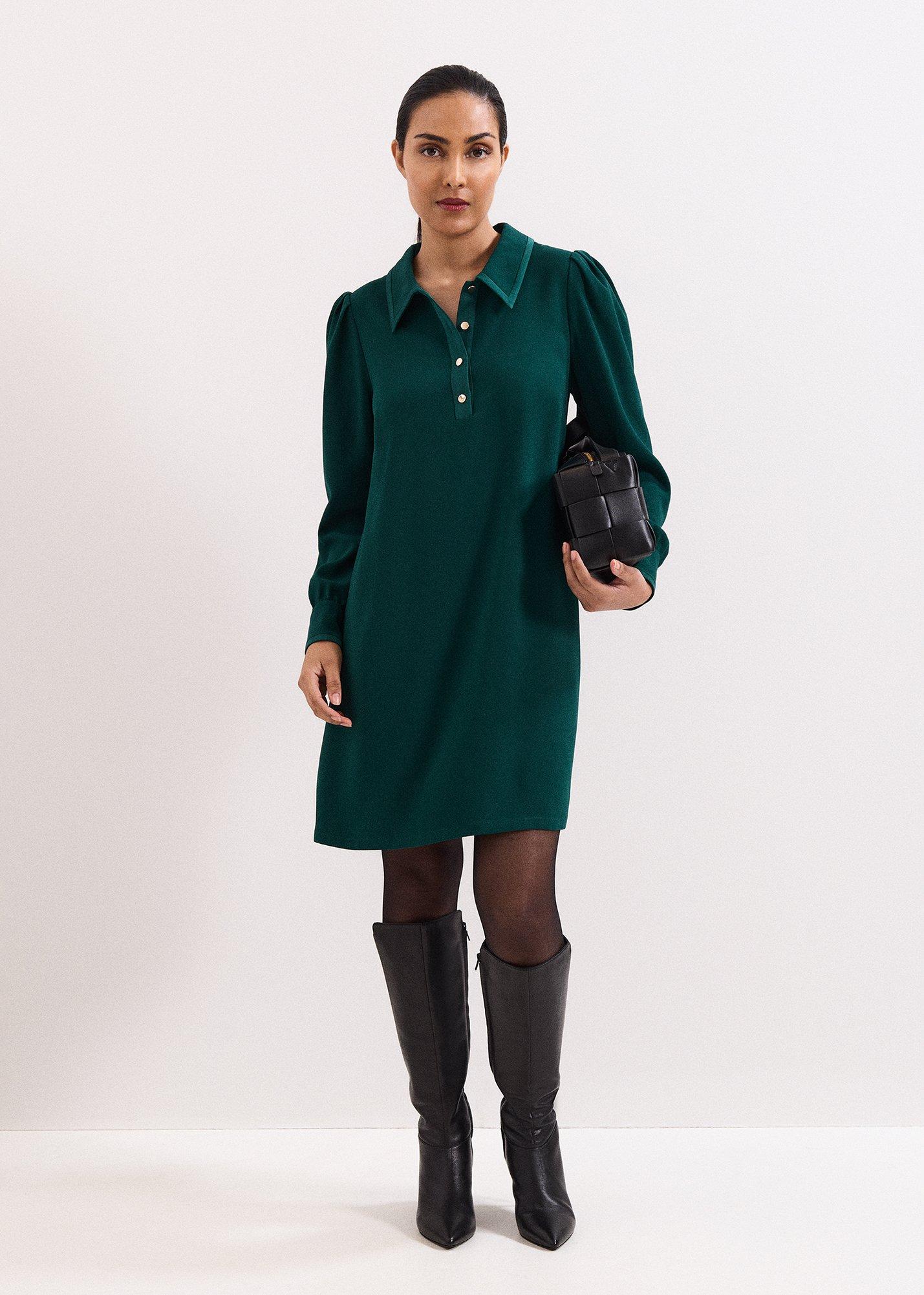 Petite Gina Collar Swing Dress
