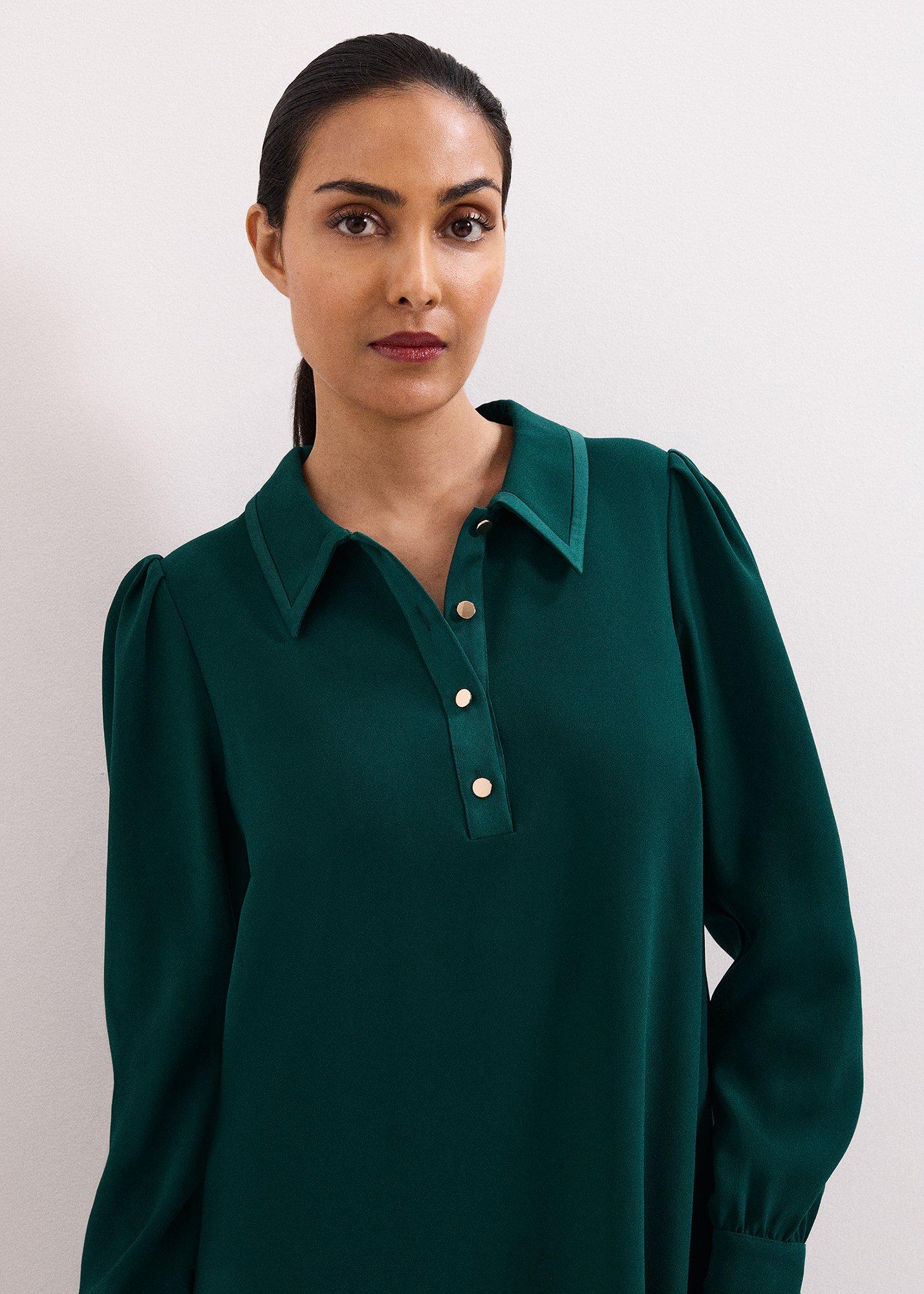 Petite Gina Collar Swing Dress