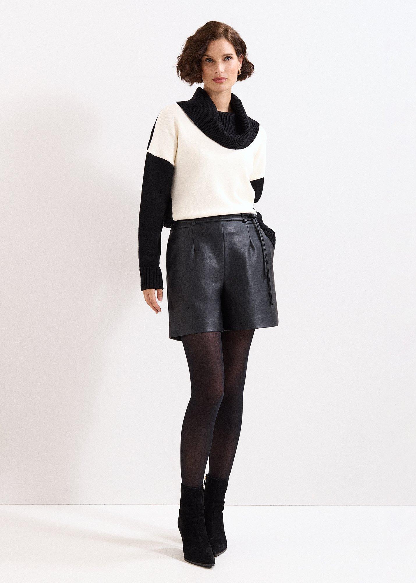 Finlay Black PU Shorts