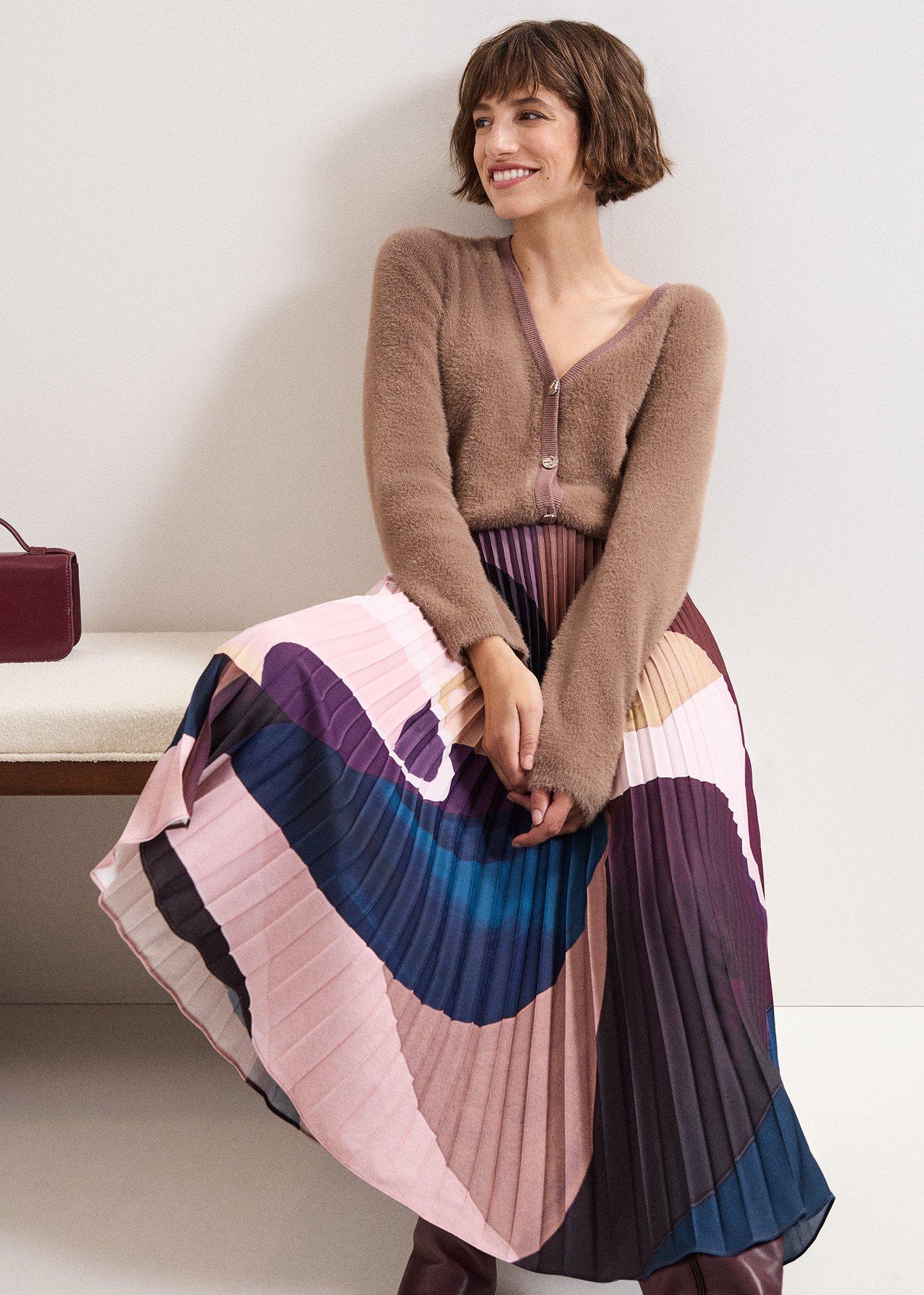Elmina Pleated Midi Skirt