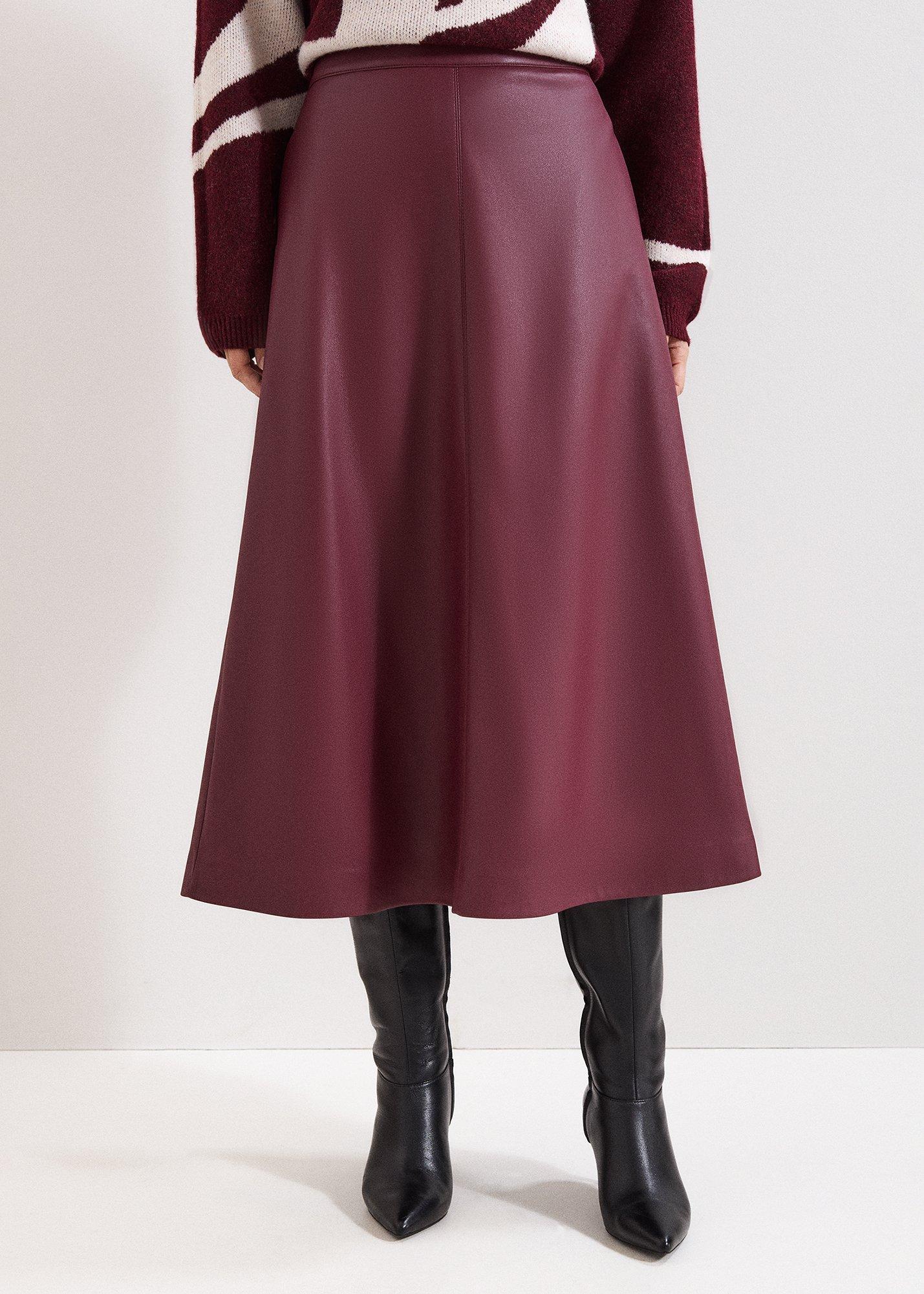 ${product-id}-Antoinette PU Skirt-Dark Red-${view-type}