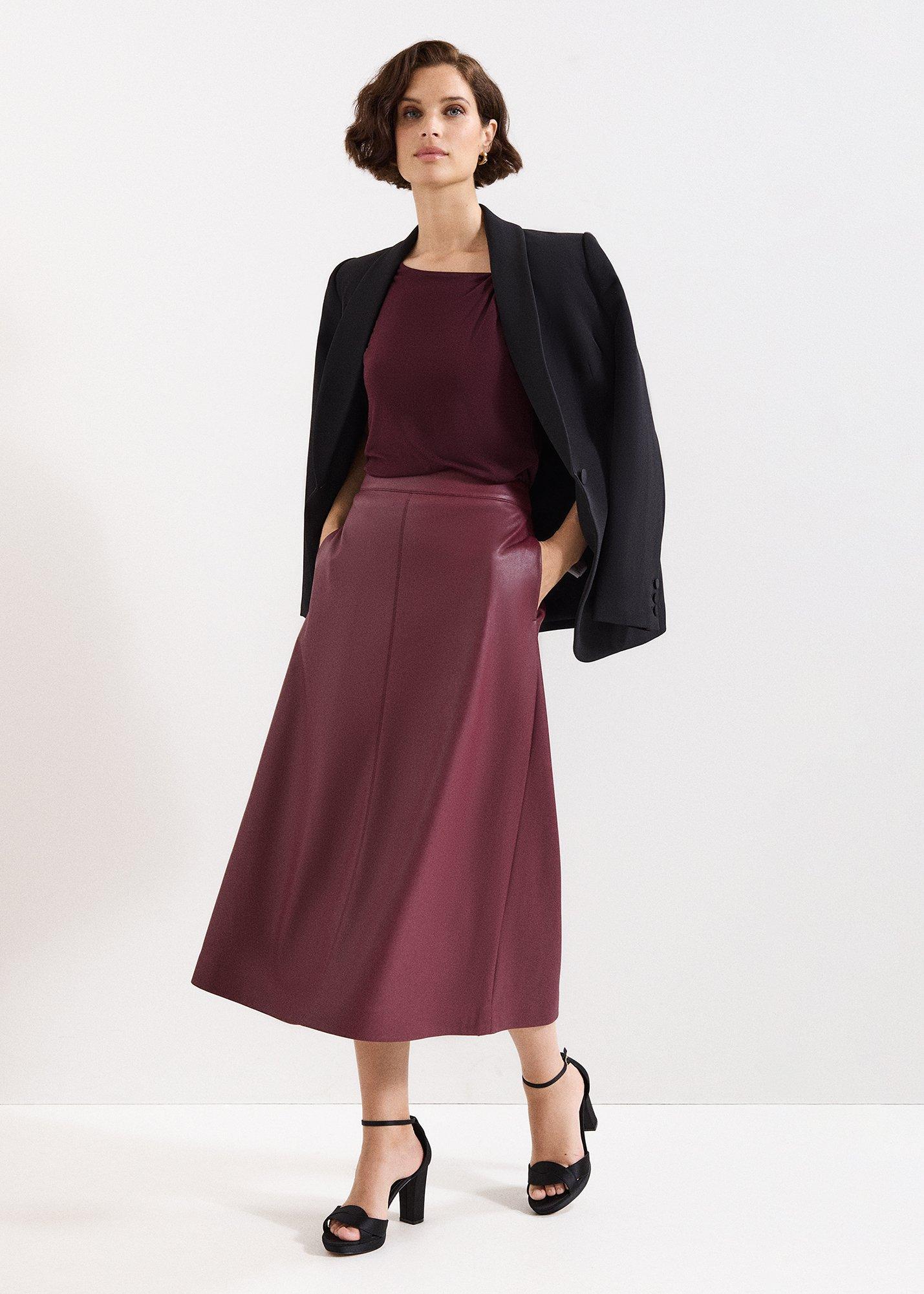 ${product-id}-Antoinette PU Skirt-Dark Red-${view-type}