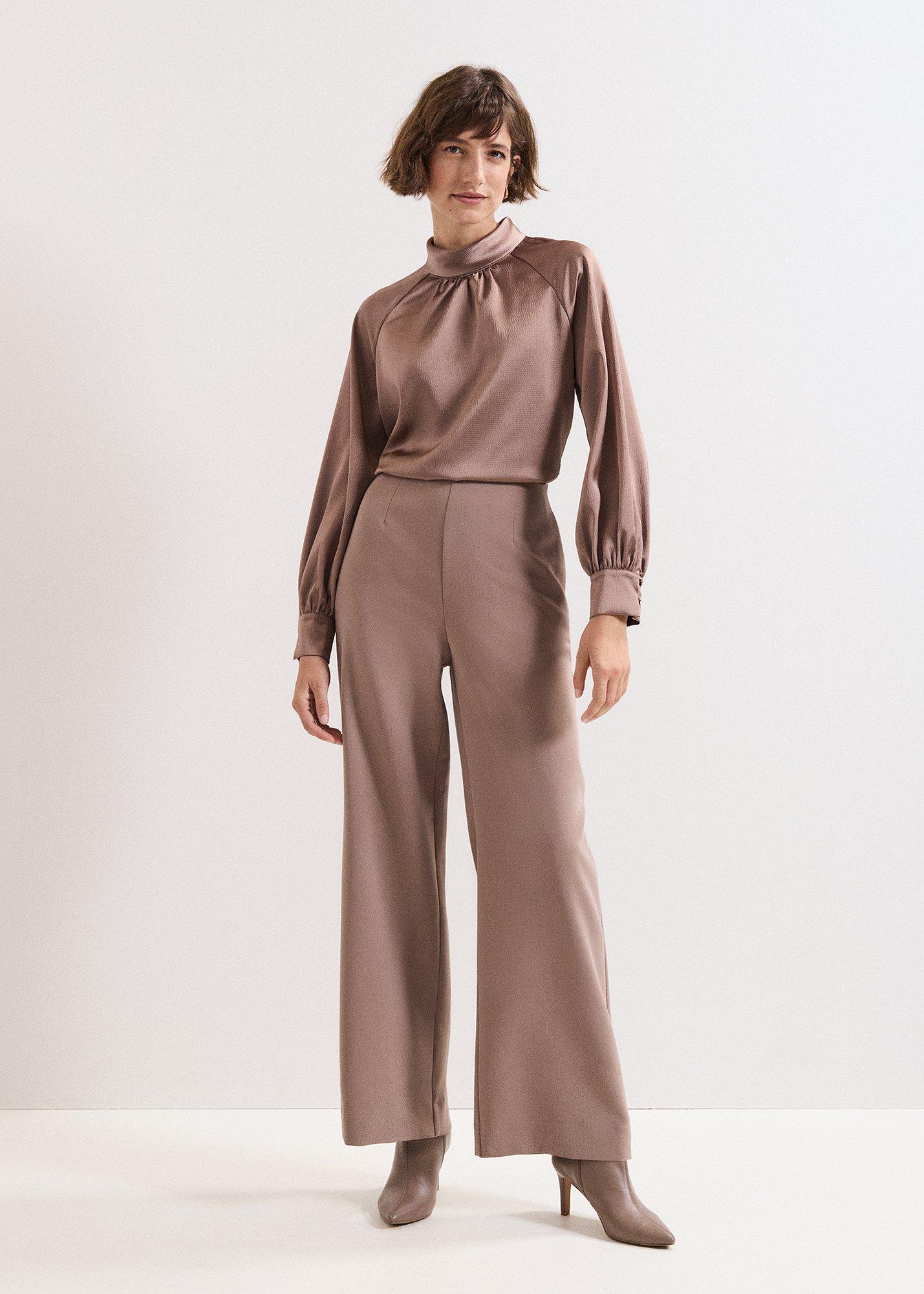 Aubrie Brown Straight Leg Trousers